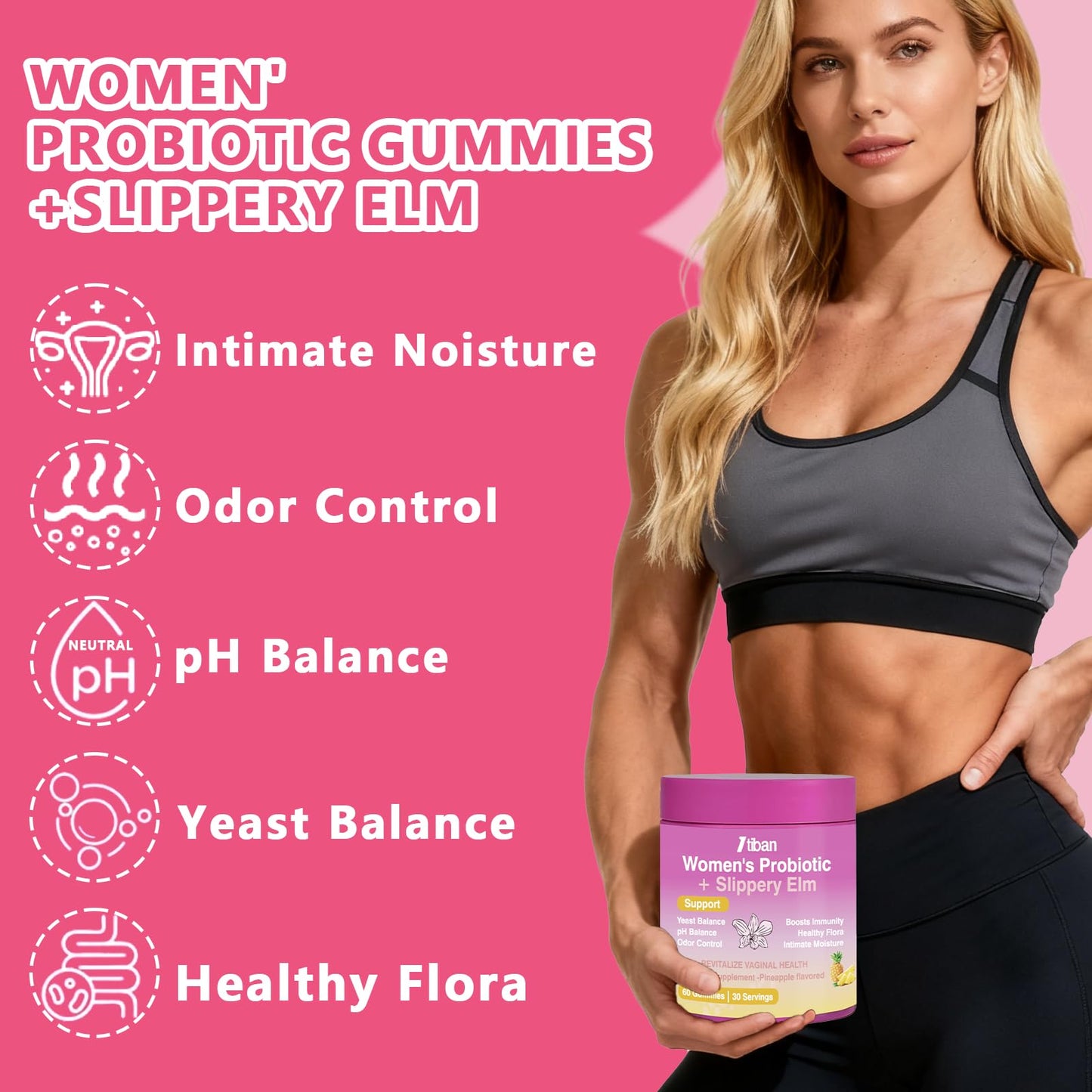 Itiban Feminine Vaginal Probiotics Gummies 120 Count