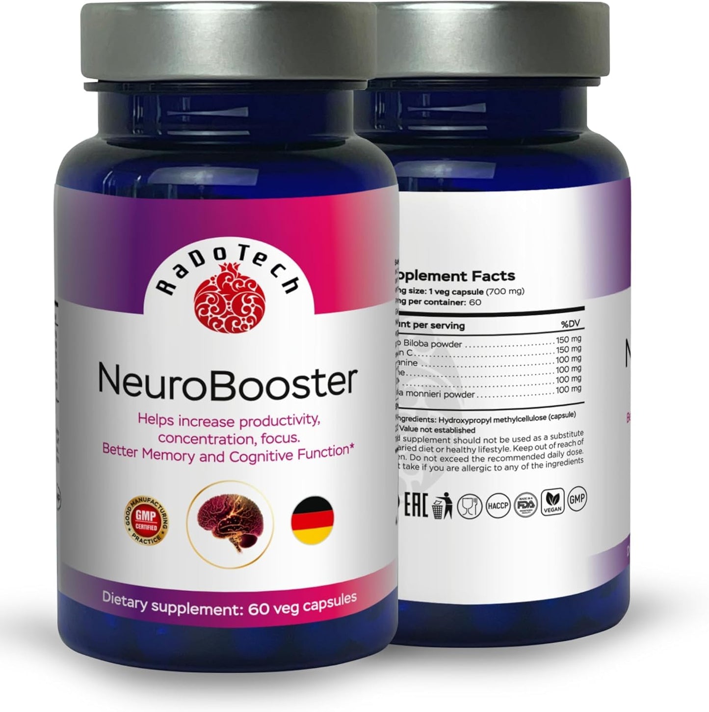 RaDoTech c Brain Supplement 180 Capsules