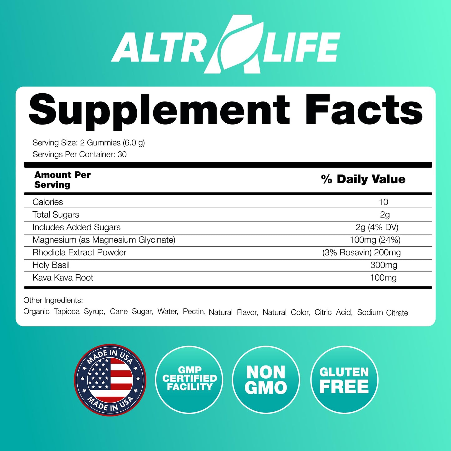 ALTRALIFE Kava Kava Gummies 60 Count