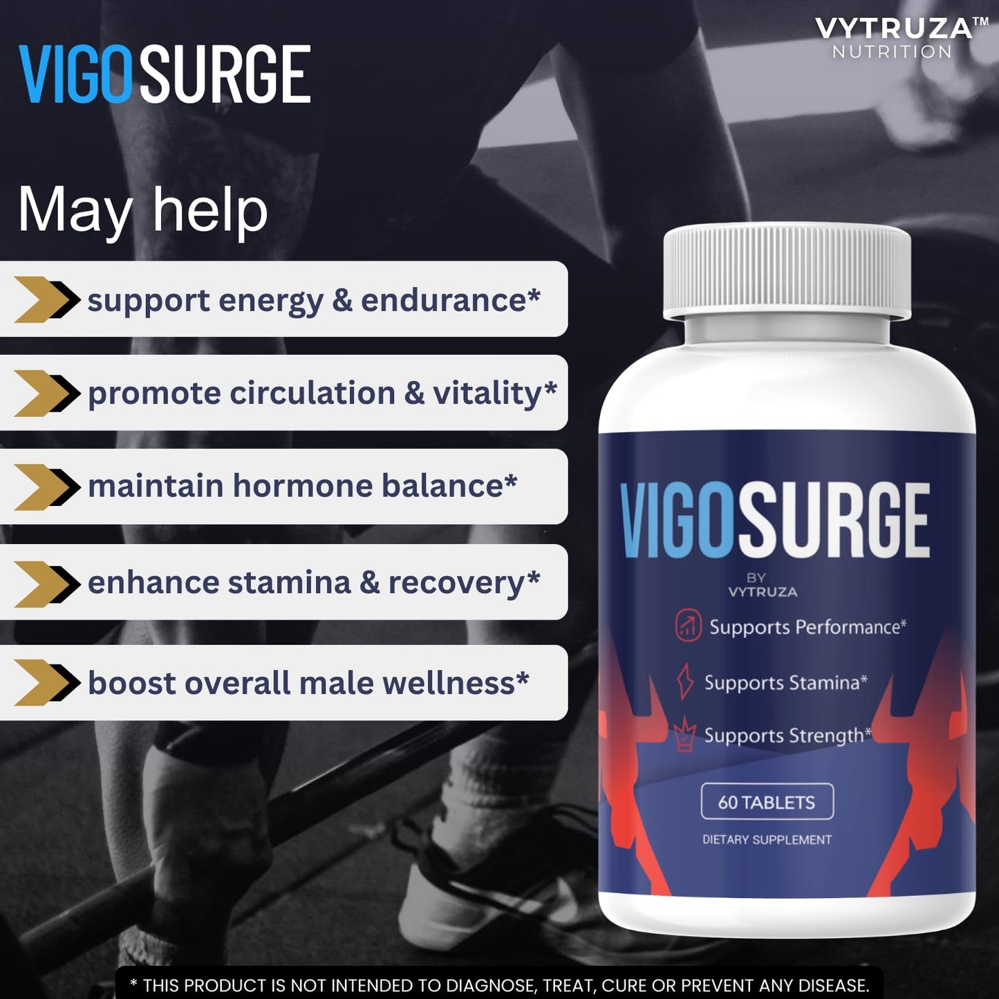 VYTRUZA Vigosurge Tablets for Men, Advanced Formula, 180 Tablets