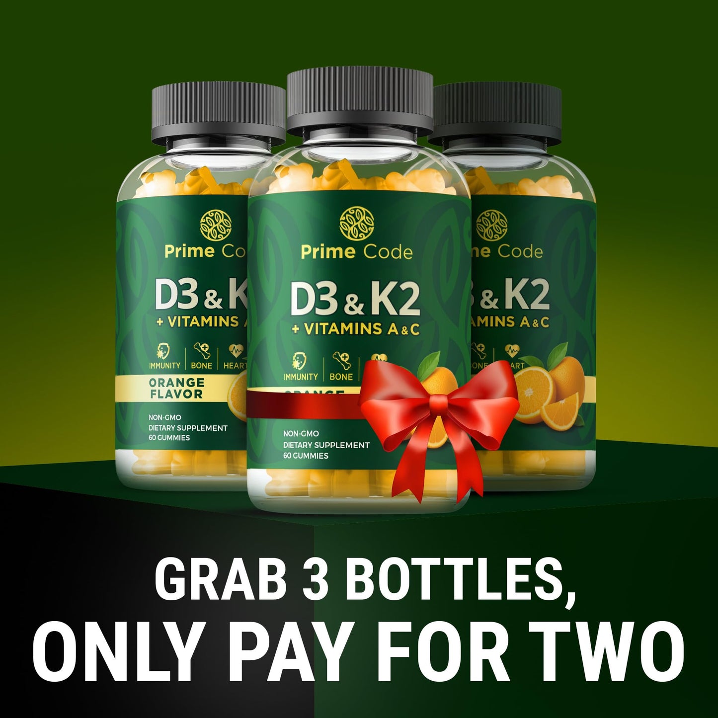 Prime Code Vitamin D3 K2 Gummies 60 Count