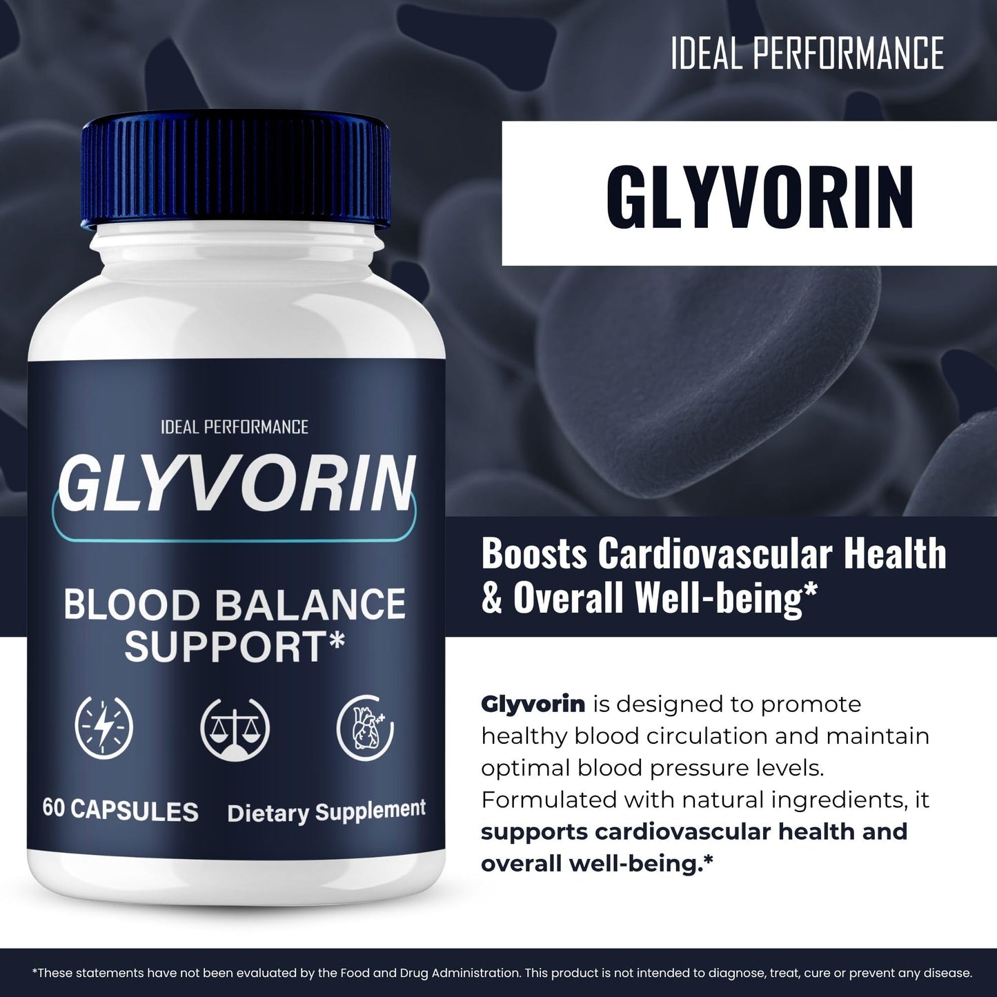 IDEAL PERFORMANCE Glyvorin Advanced Formula Blood Support Capsule 60 Count