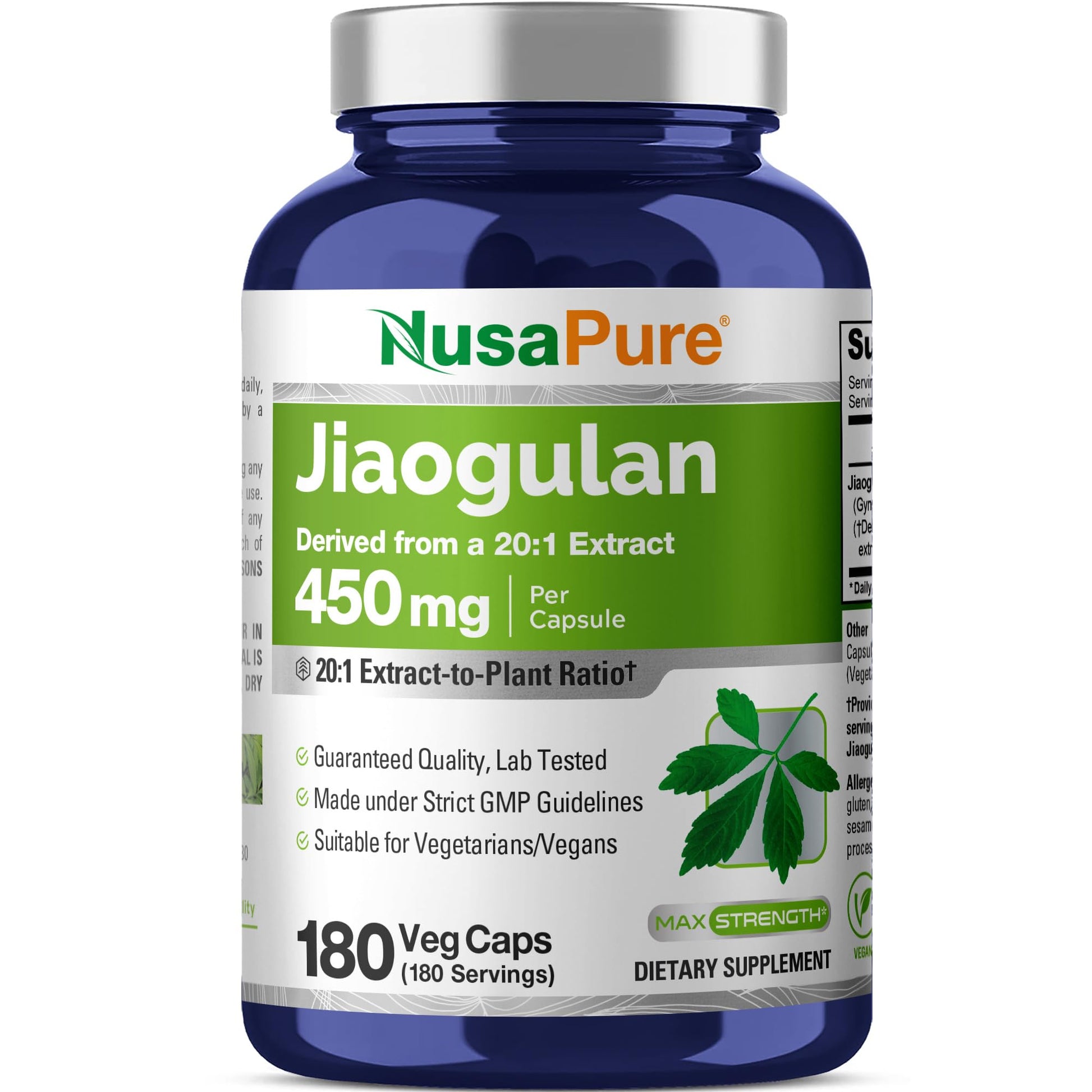 NusaPure Jiaogulan Capsules, 180 Count