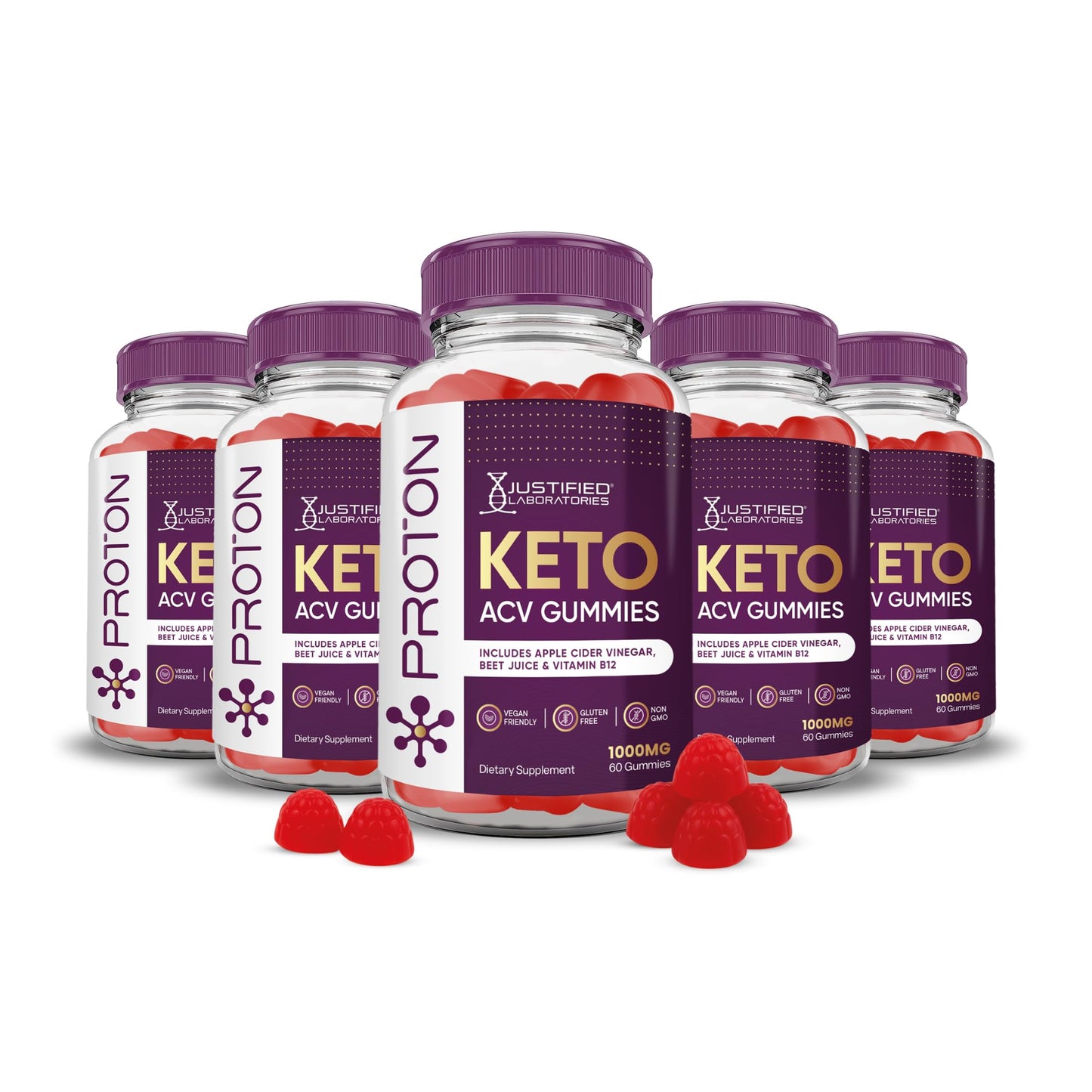 Justified Laboratories Proton Keto ACV Gummies Extreme (2000 mg), 300 Count