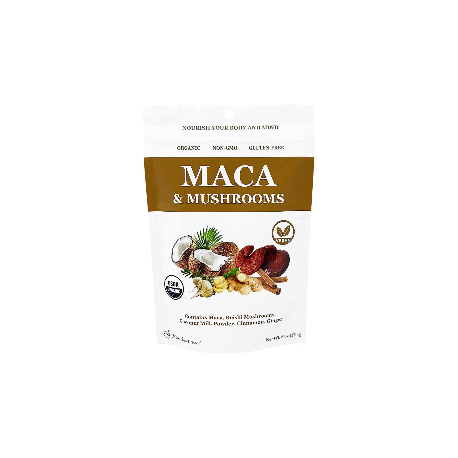 Chérie Sweet Heart Maca Mushrooms Blend Powder, 6 oz