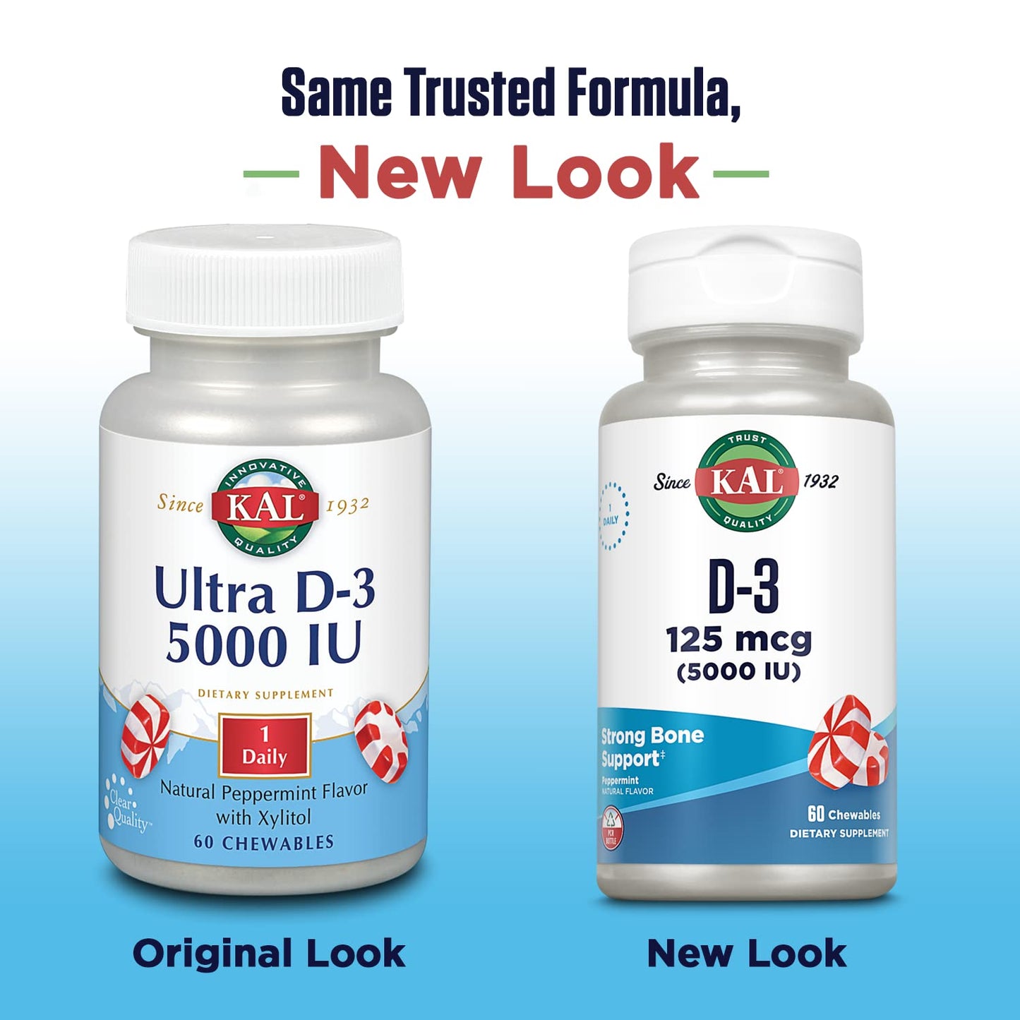 KAL Vitamin D3 5000 IU 125 mcg Chewable Supplement 60 Count