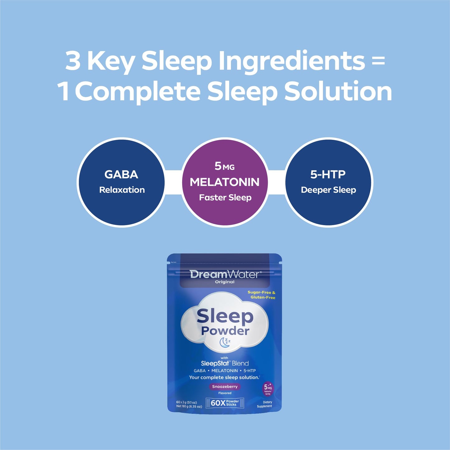 Dream Water Sleep Aid Powder, 60 Count
