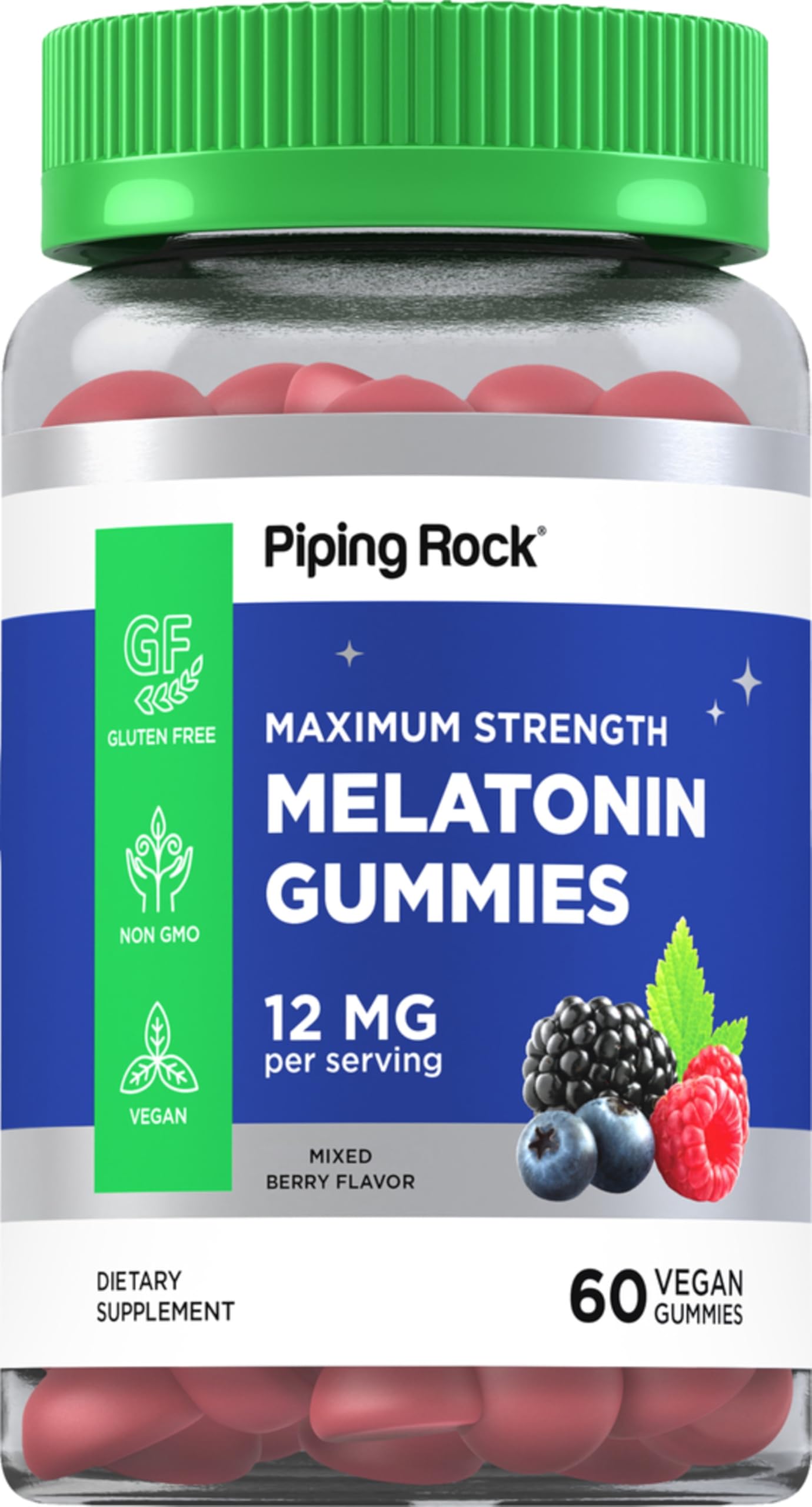 Piping Rock Melatonin Gummies 12mg Gummy 60 Count