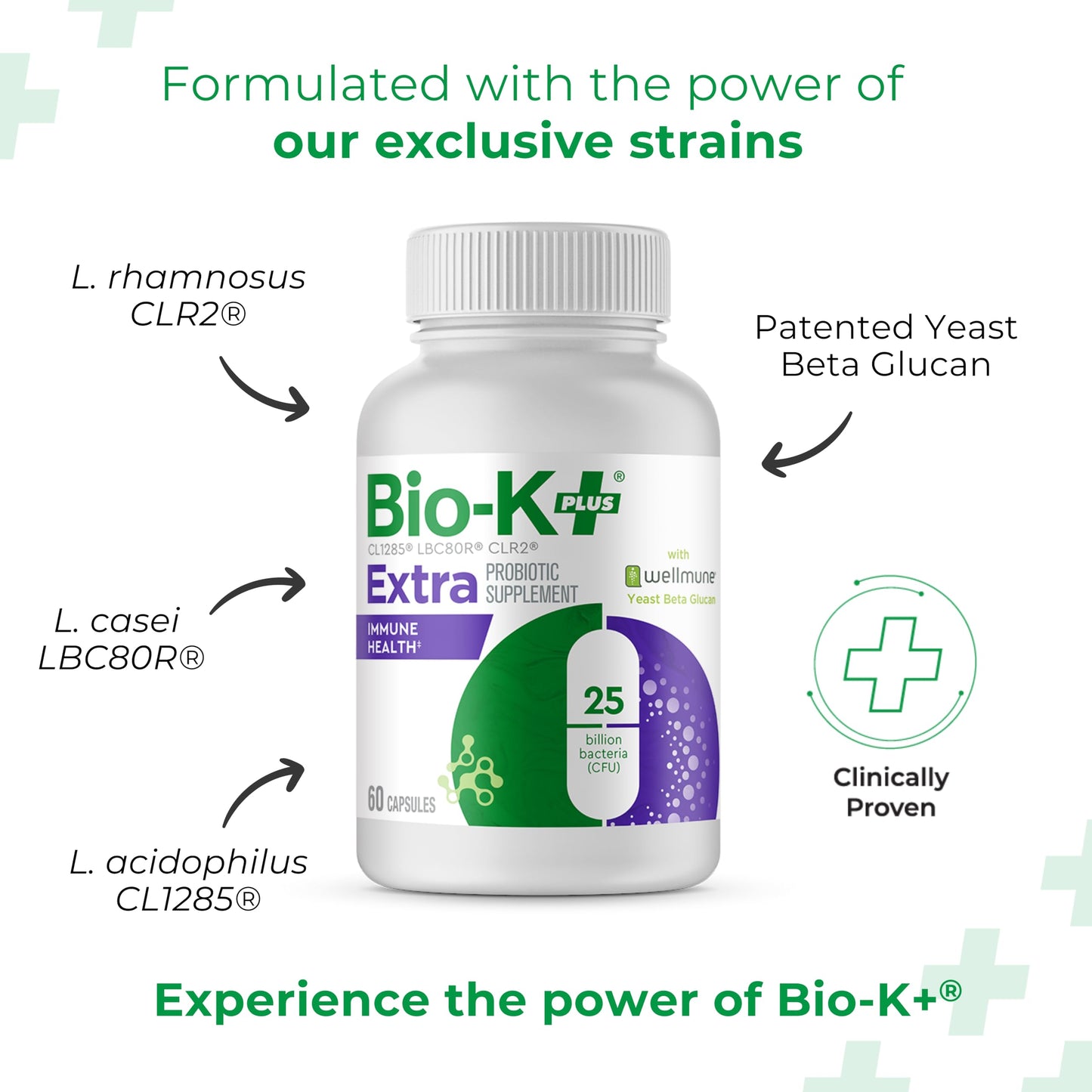 Bio-K Plus Probiotic for Immune Health with Wellmune, Delayed Release Probiotic Supplement, 25 Billion CFU, Vegan, 60 Capsules
