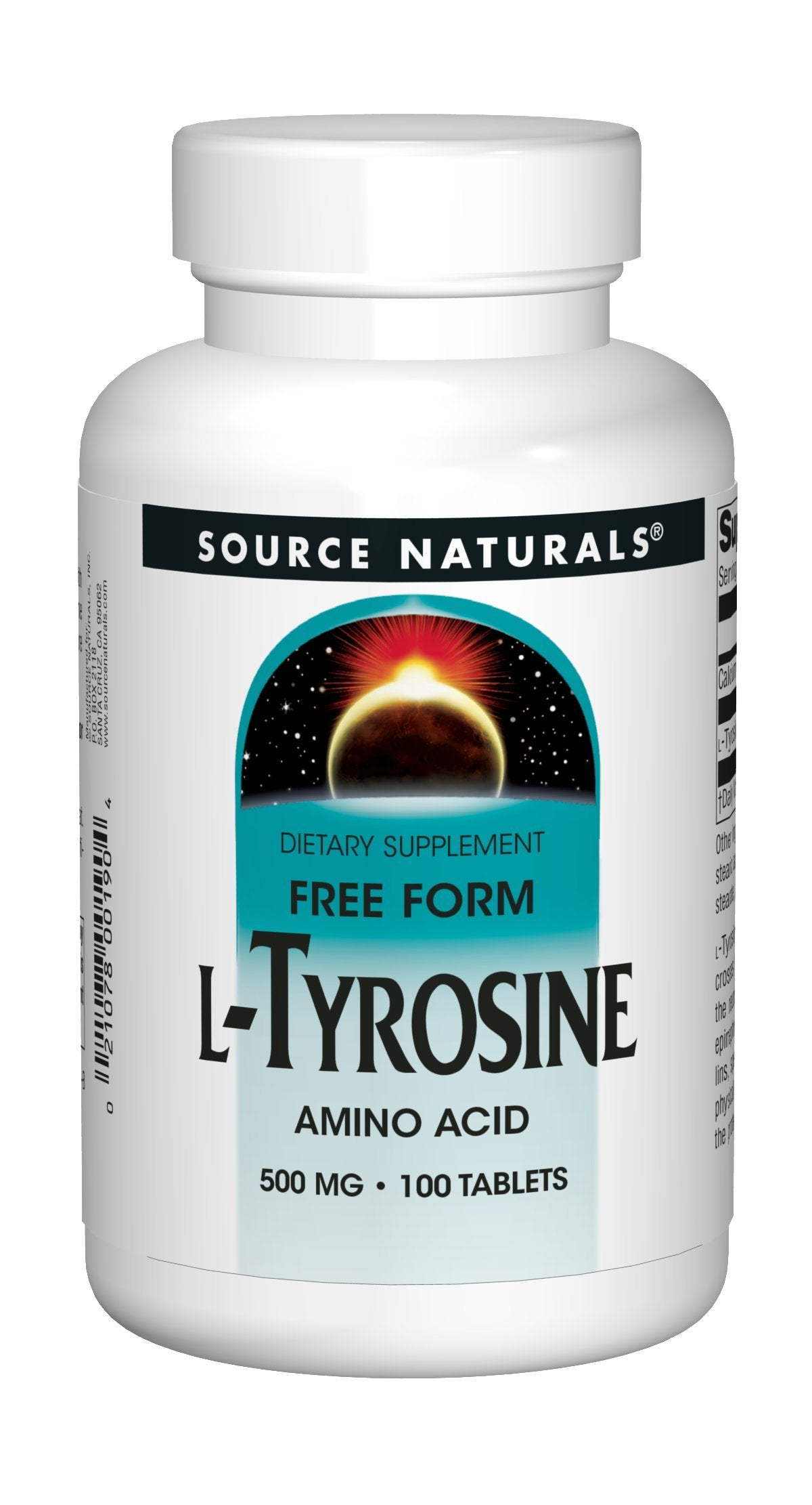 Source Naturals L-Tyrosine 500mg Free Form Amino Acid Tablets, 300 Tablets