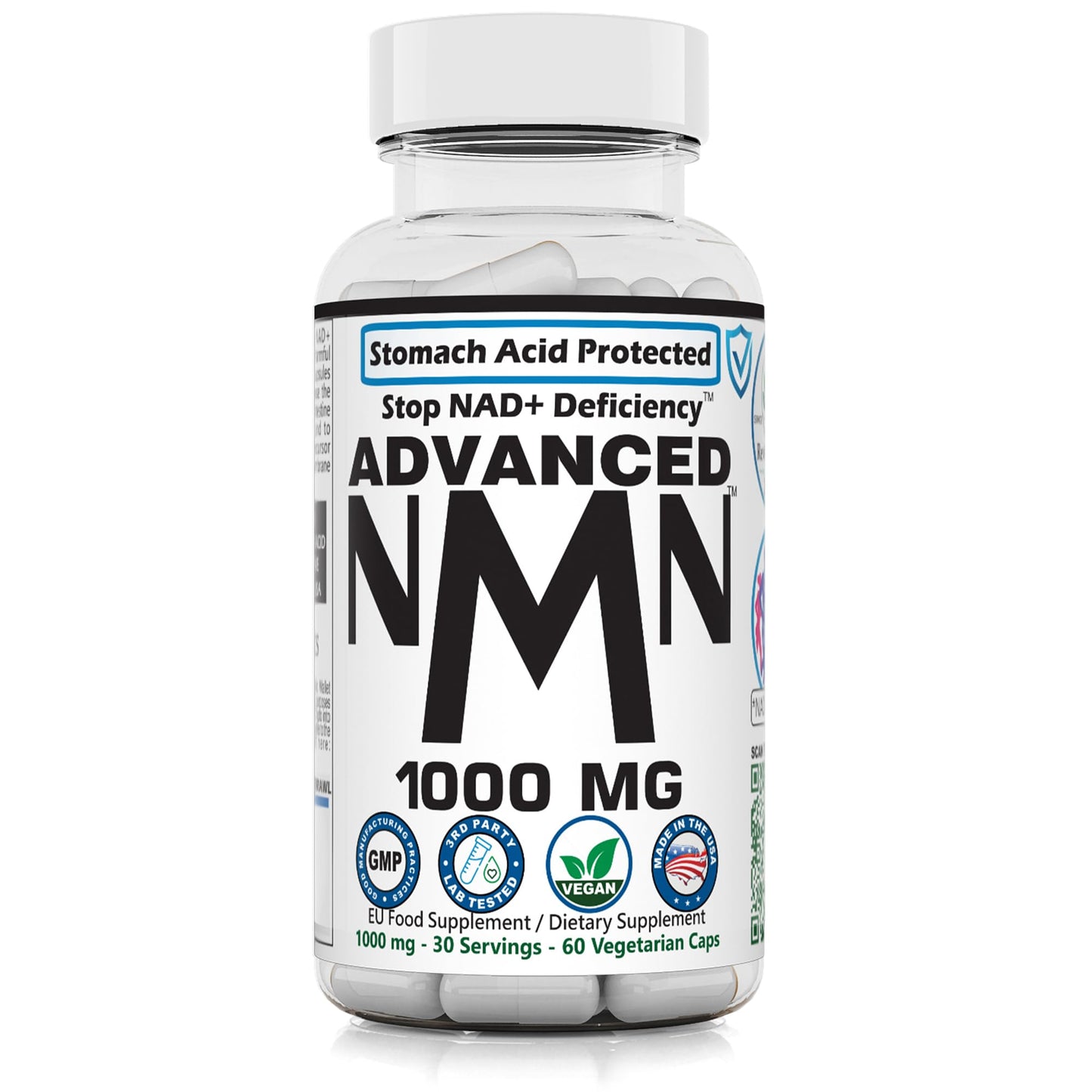 REVGENETICS NMN 1000mg Nicotinamide Mononucleotide Supplement Capsule 60 Count