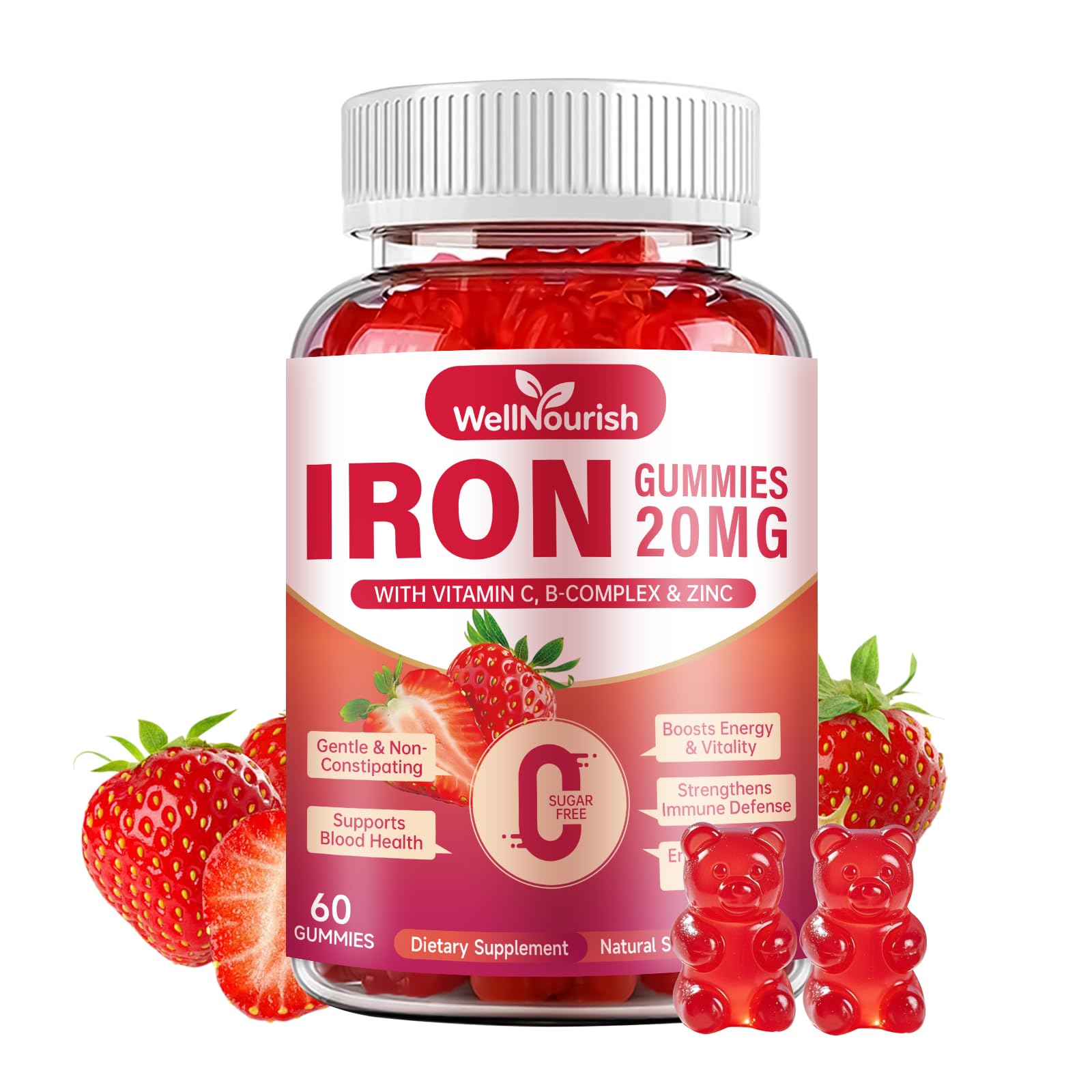 Wellnourish Iron Gummies Gummy 60 Count