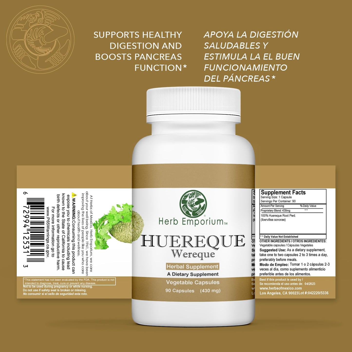 Herb Emporium Huereque (Wereque, Wereke, Ibervillea sonorae) 180 Capsules