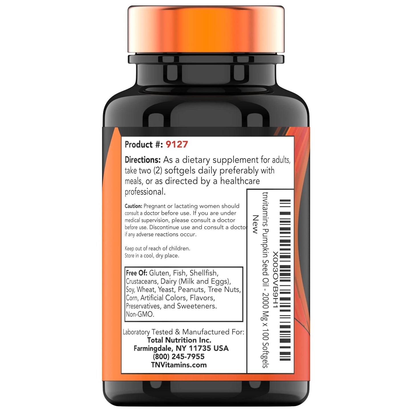 tnvitamins Pumpkin Seed Oil Softgel 120 Count