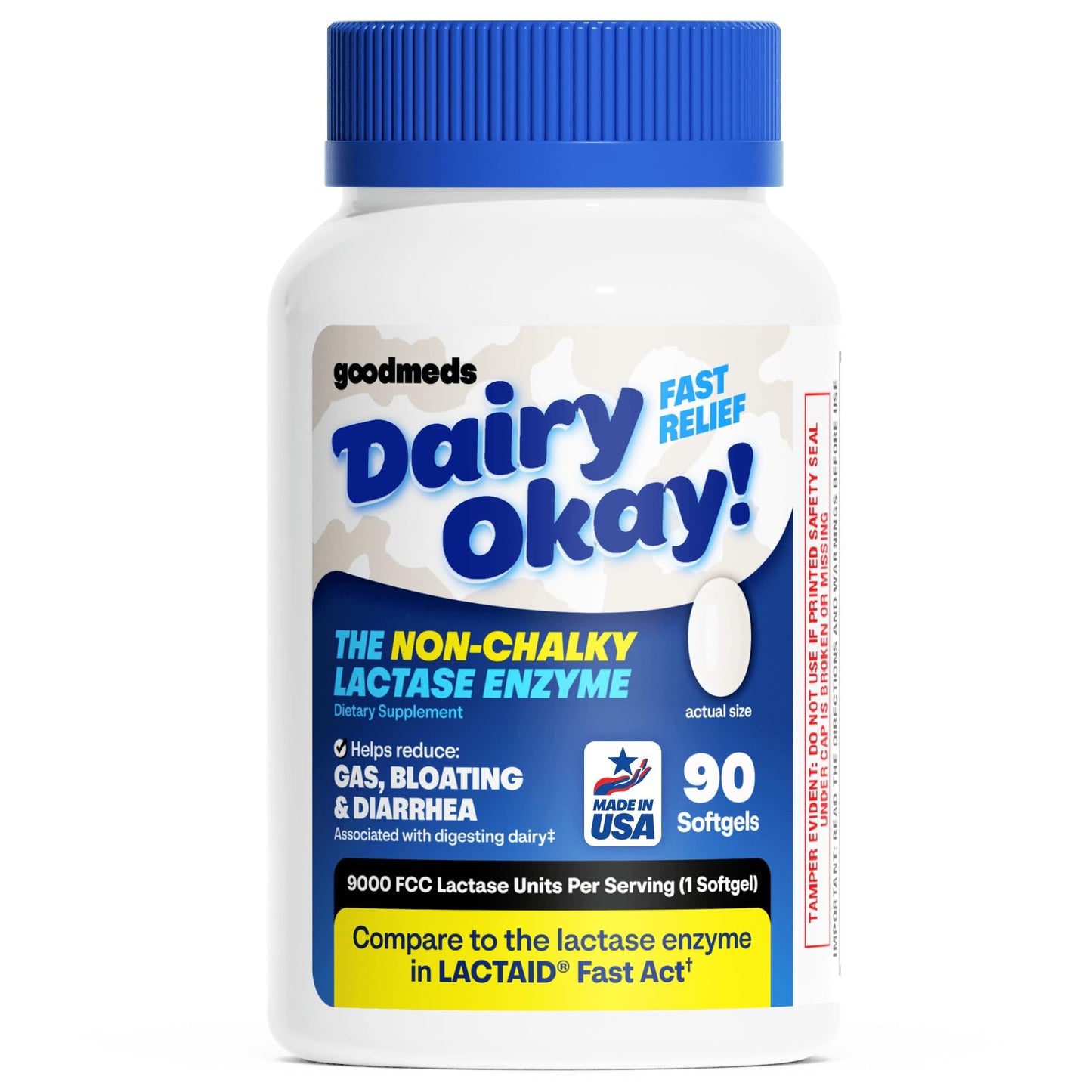 GoodMeds Fast Acting Dairy Relief Lactase Enzymes Softgels, 90
