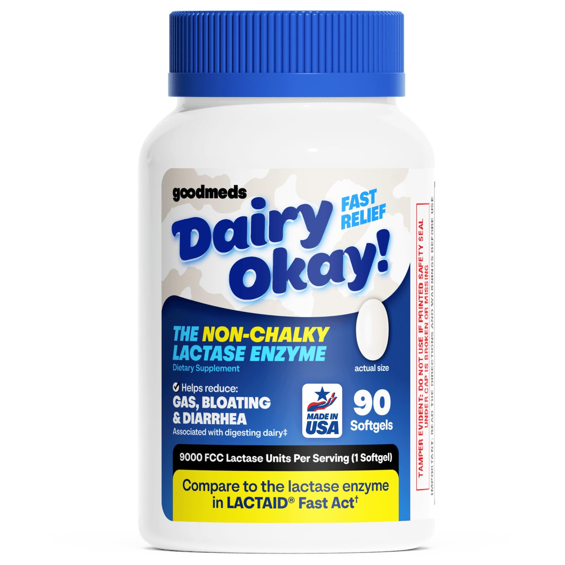 GoodMeds Fast Acting Dairy Relief Lactase Enzymes Softgels, 90