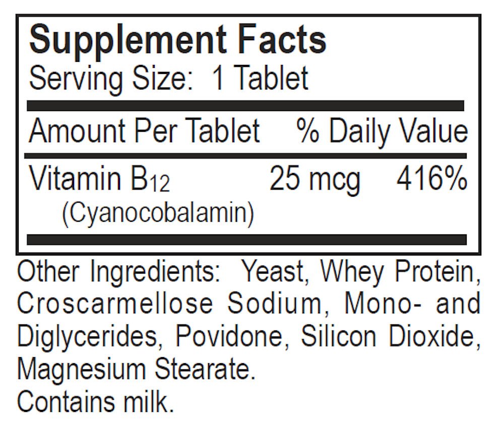 Dialyvite Vitamin B12 25 mcg Tablets 100 Count