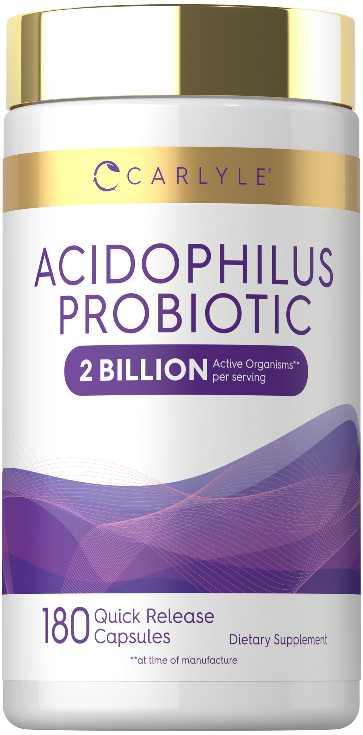 Carlyle Acidophilus Probiotic for Women & Men's Digestive Health Capsule, 180 Count