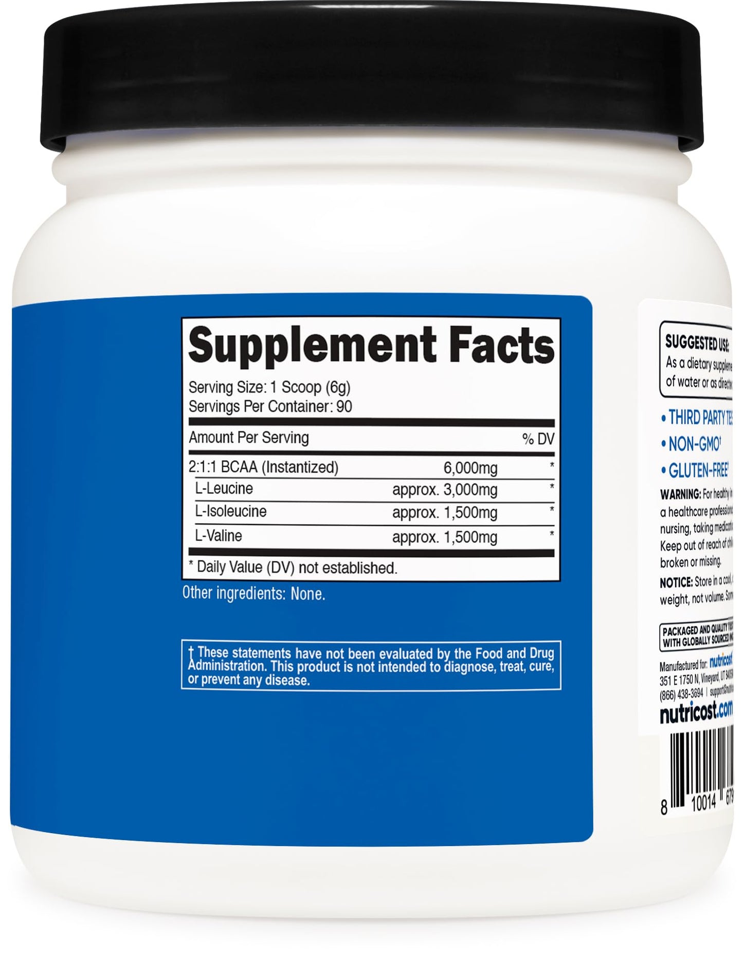 Nutricost BCAA Powder 2:1:1 Pack of 2