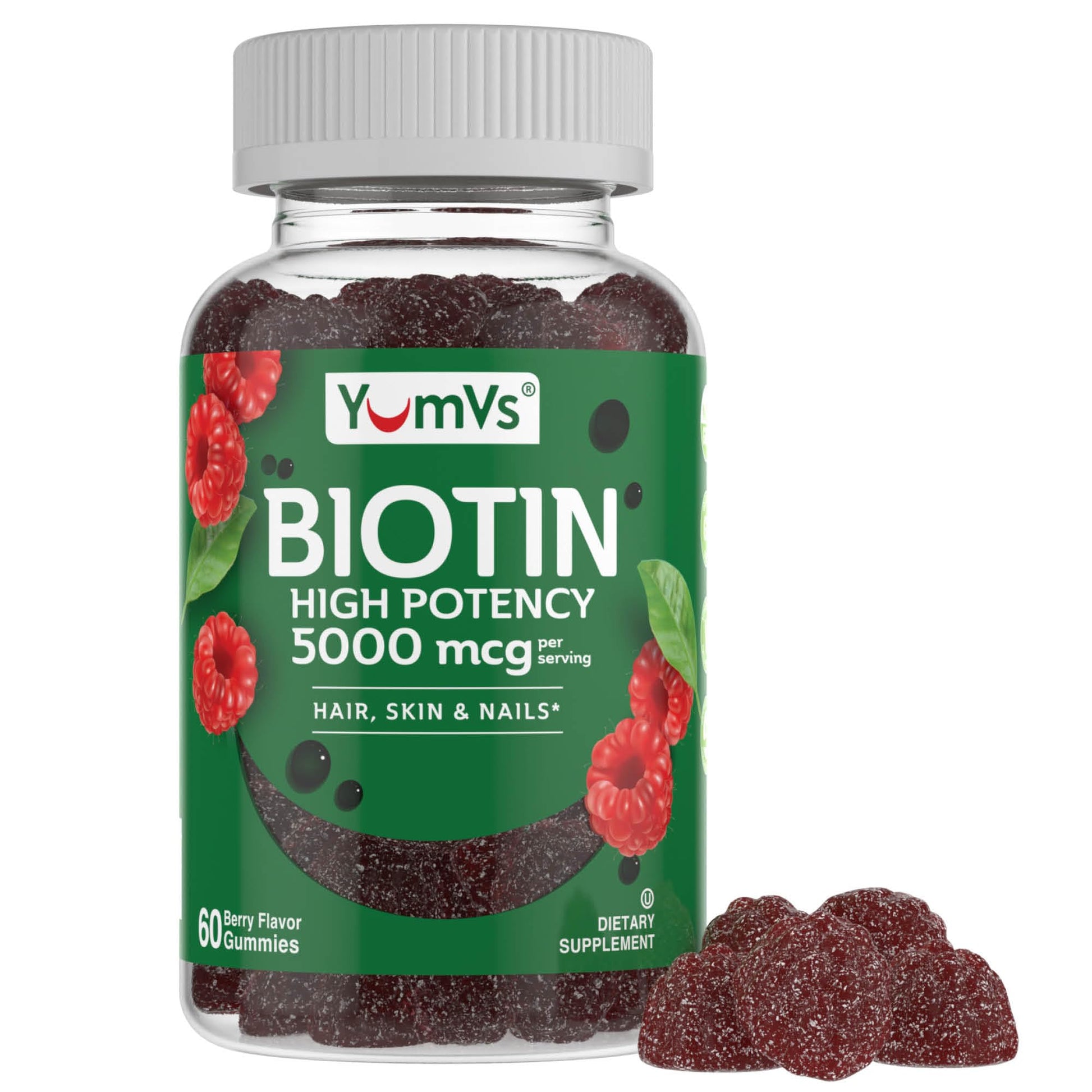 YUM-V'S Biotin Gummies 5000mcg Gummy 60 Count