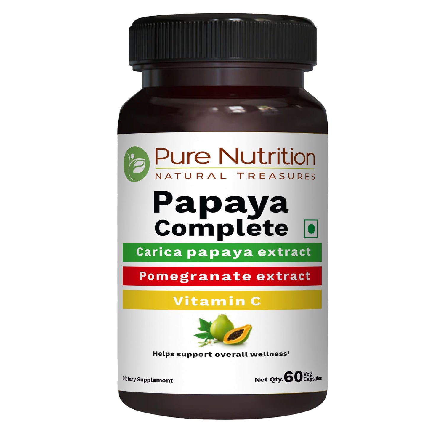 PURE NUTRITION NATURAL TREASURES Papaya Complete Capsule, 60 Capsules