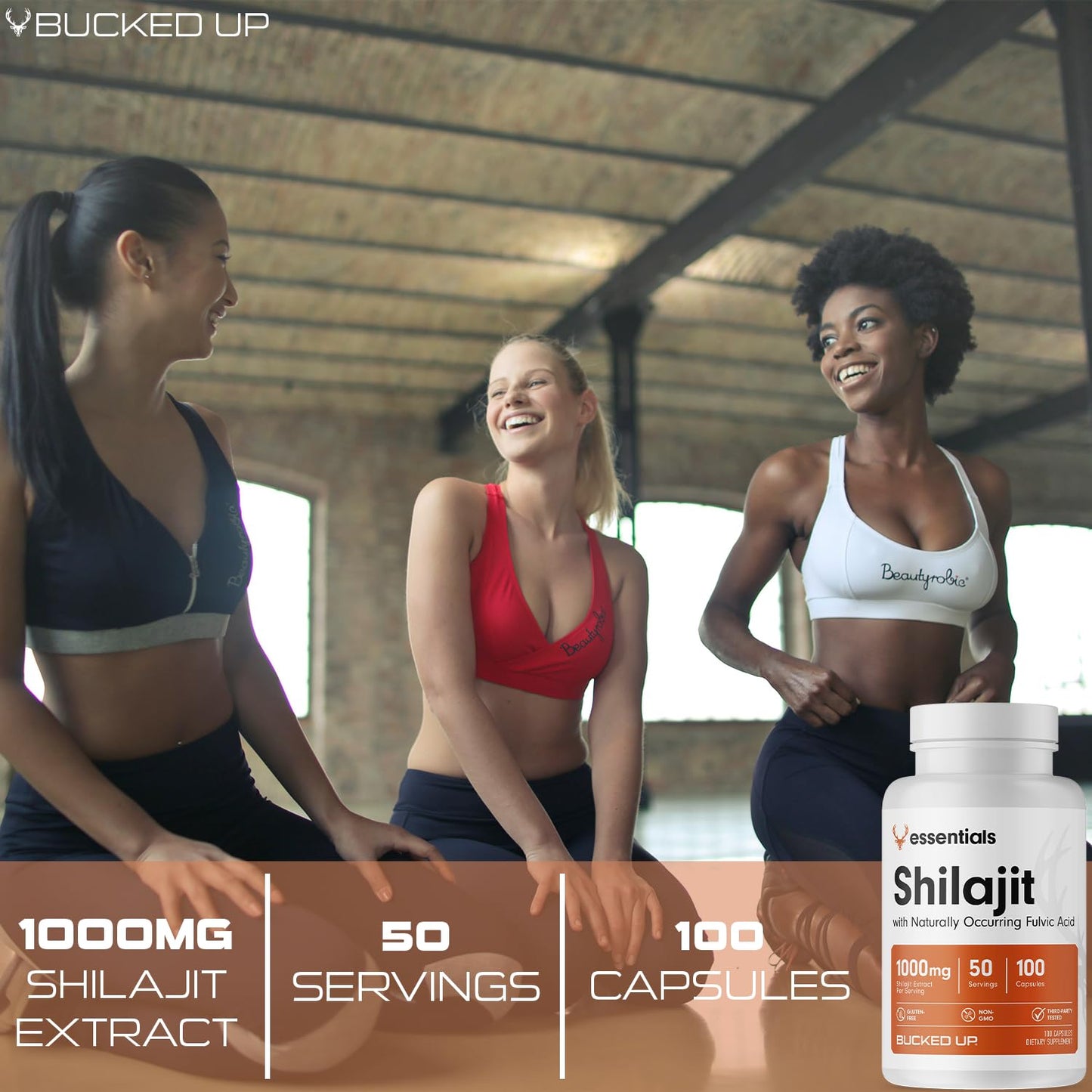 Bucked Up Shilajit 1000mg 20:1 Extract with 20% Fulvic Acid Capsules, 100 Count