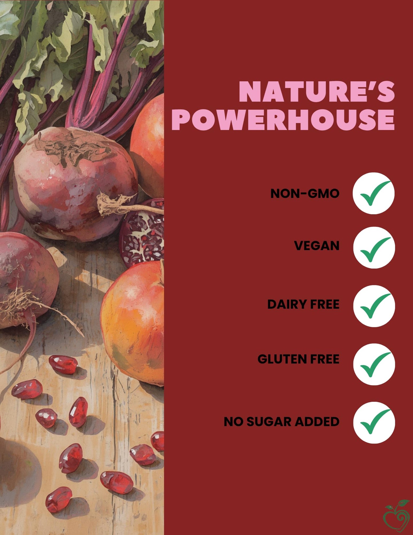 Chérie Sweet Heart Beets Superfood Powder, USDA Organic, 3-in-1 Nitric Oxide, 10 Servings, 16 oz Pouch