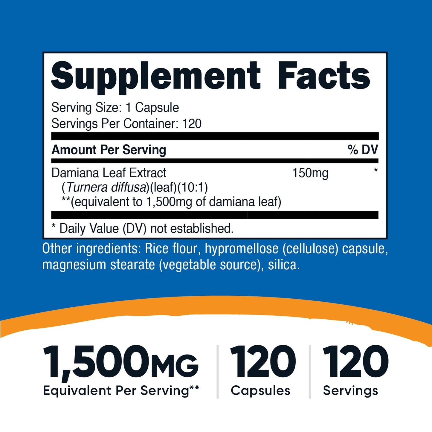 Nutricost Damiana Leaf Extract Capsule 120 Count