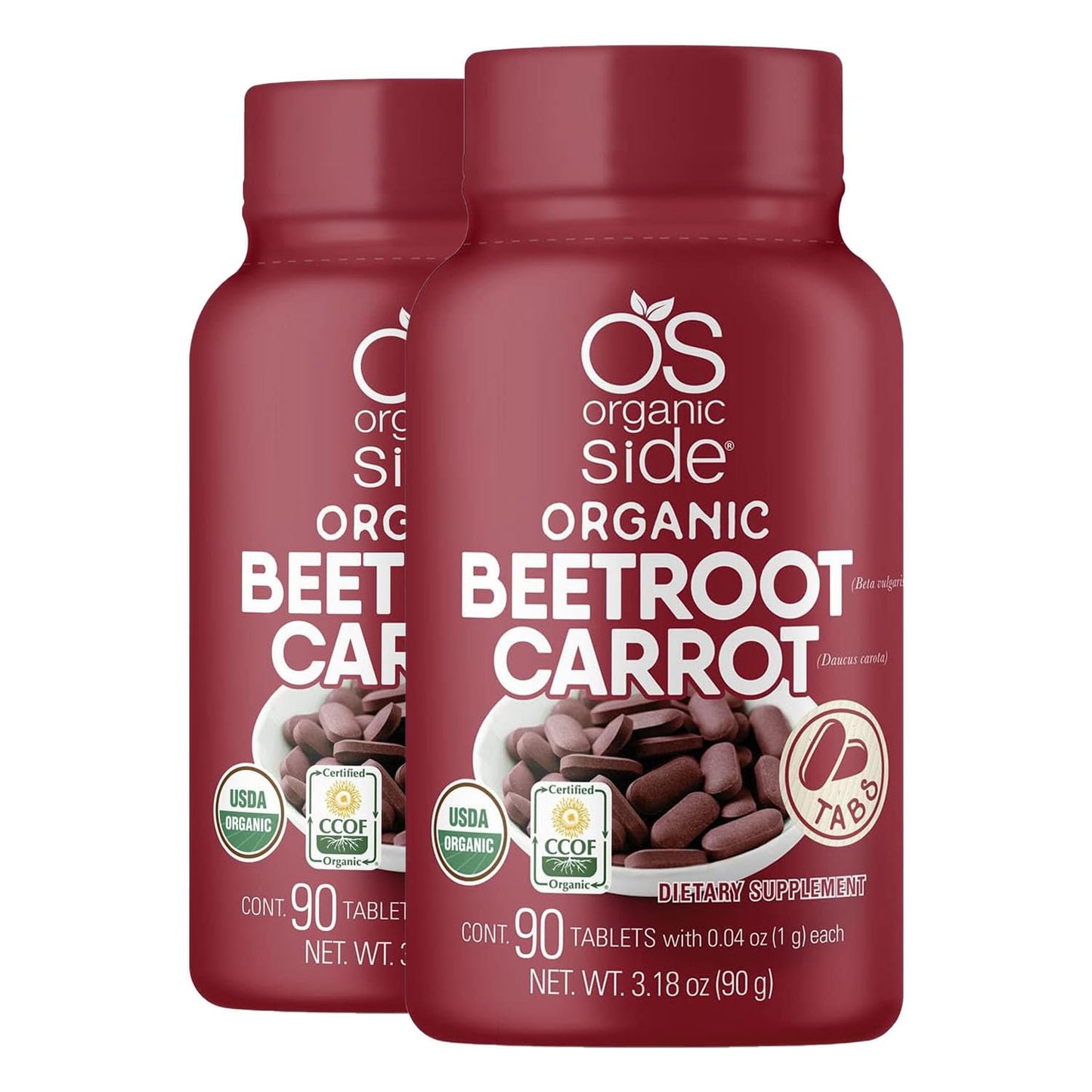 OS Organic Side Beetroot & Carrot Tablets 90 Tablets