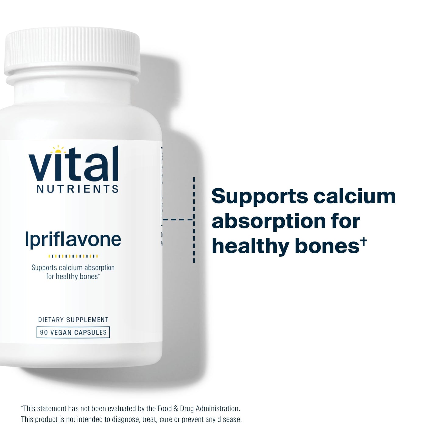 Vital Nutrients Ipriflavone 600mg Isoflavone Support for Healthy Bones and Calcium Absorption 90 Capsules