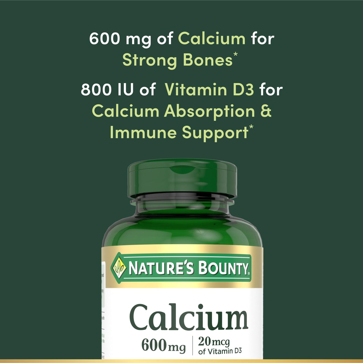 Nature's Bounty Calcium Carbonate & Vitamin D, 250 Tablets
