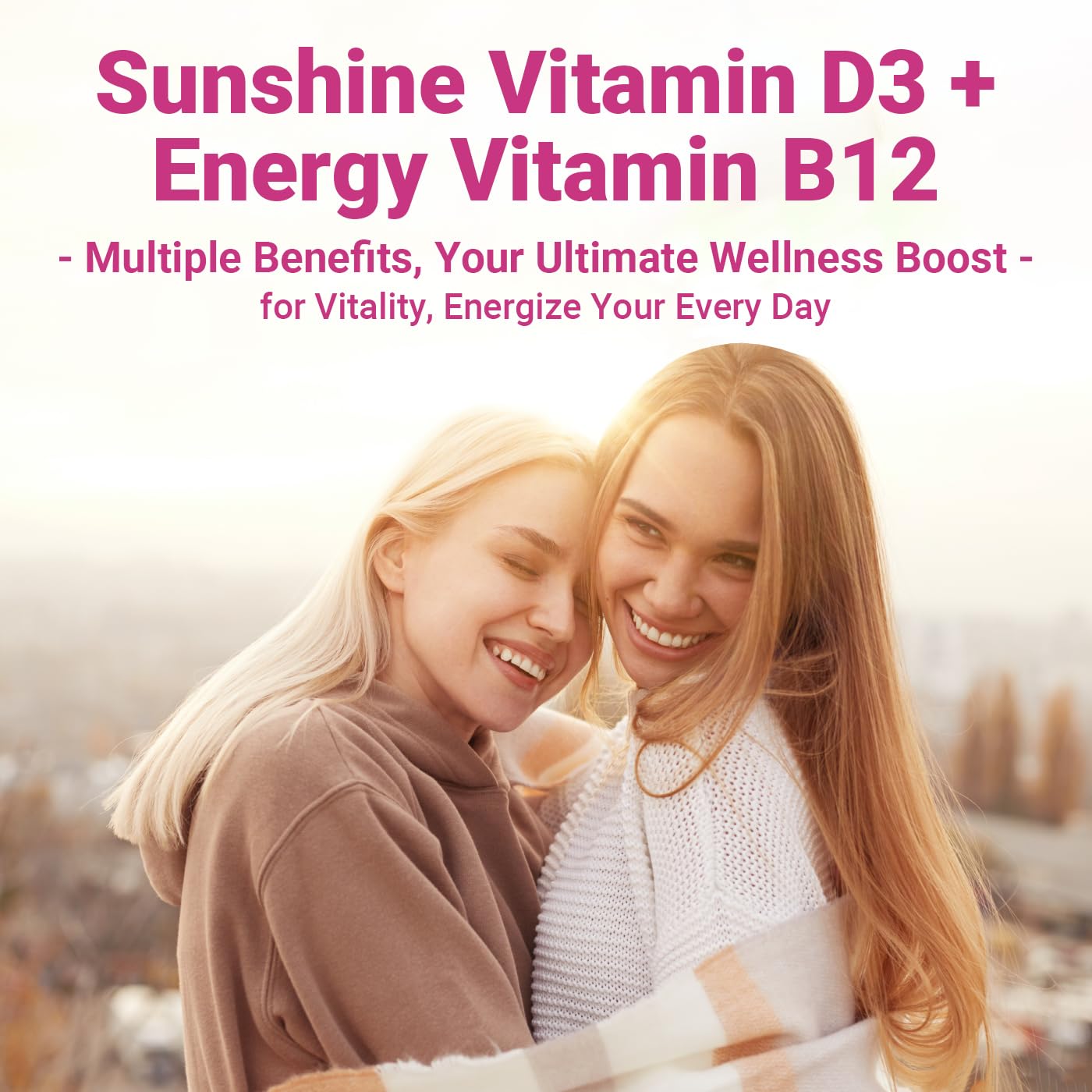 Wiszeen Vitamin D3 B12 Gummies, 120 Count