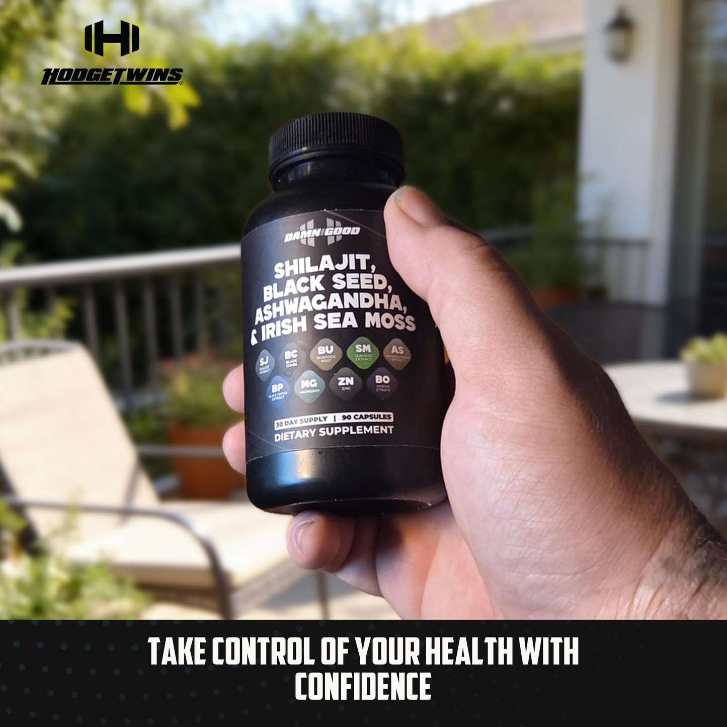 DAMN GOOD The Hodge Twins Maximum Vitality Organic Shilajit Capsules 90 Count