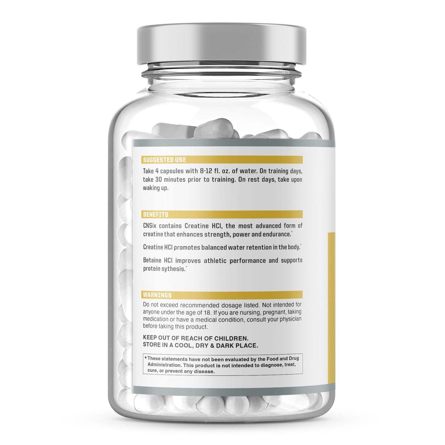 NutraOne CNSix Creatine Capsules 600mg, 200 Capsules