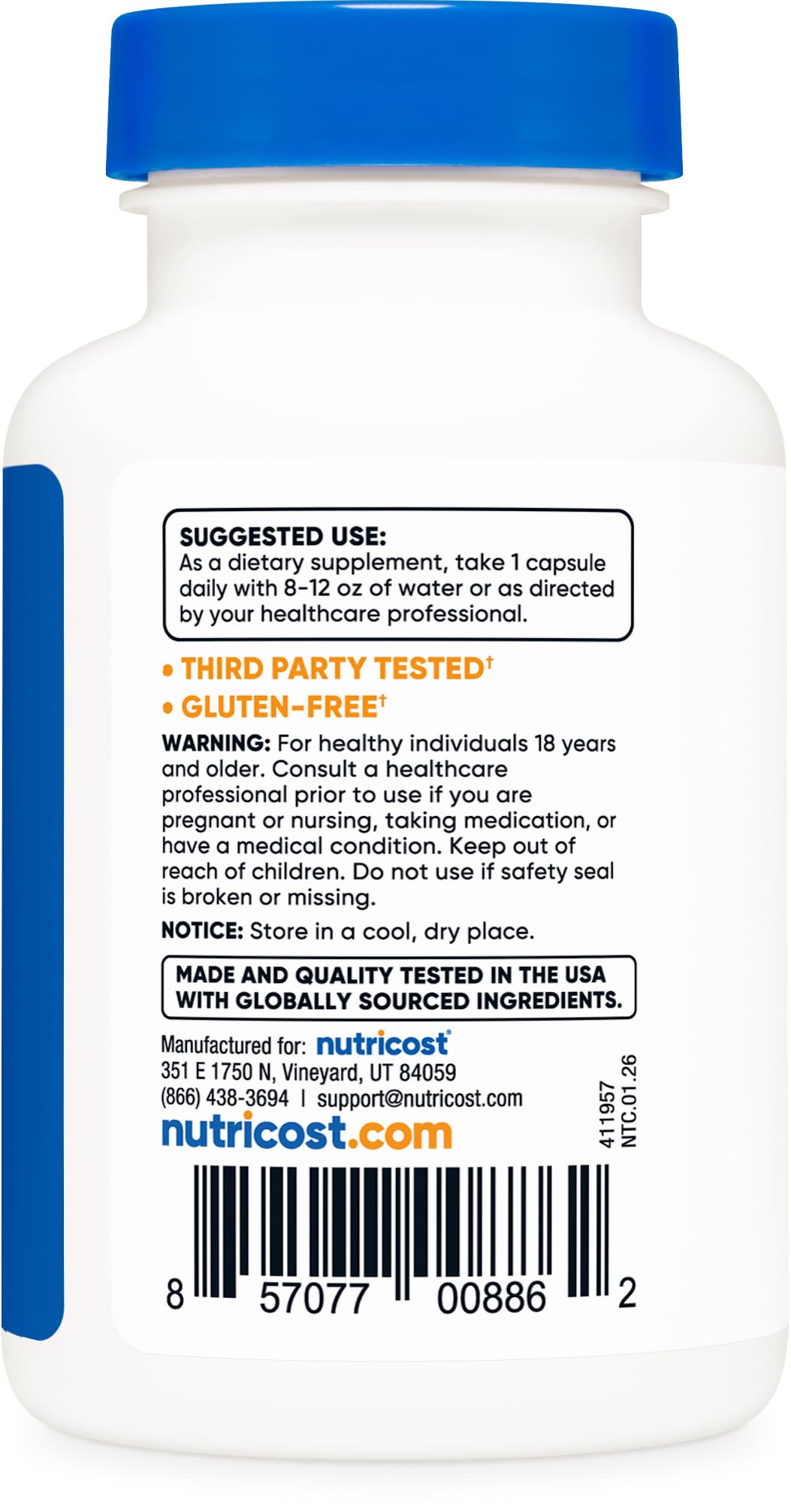 Nutricost Vitamin B2 (Riboflavin) 100mg Capsules, 120 Count