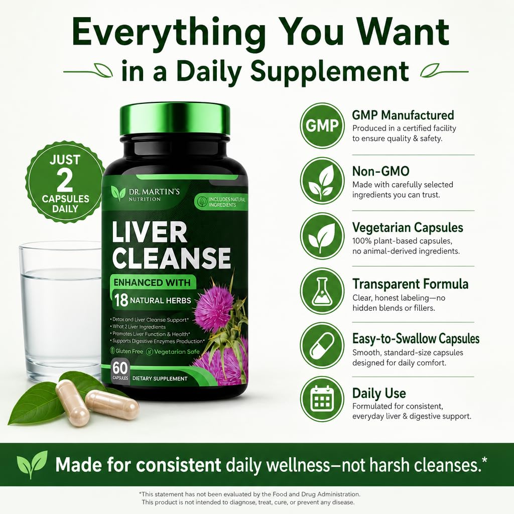 DR. MARTIN'S NUTRITION Liver Cleanse Detox & Repair Formula Supplement Capsule 60 Count