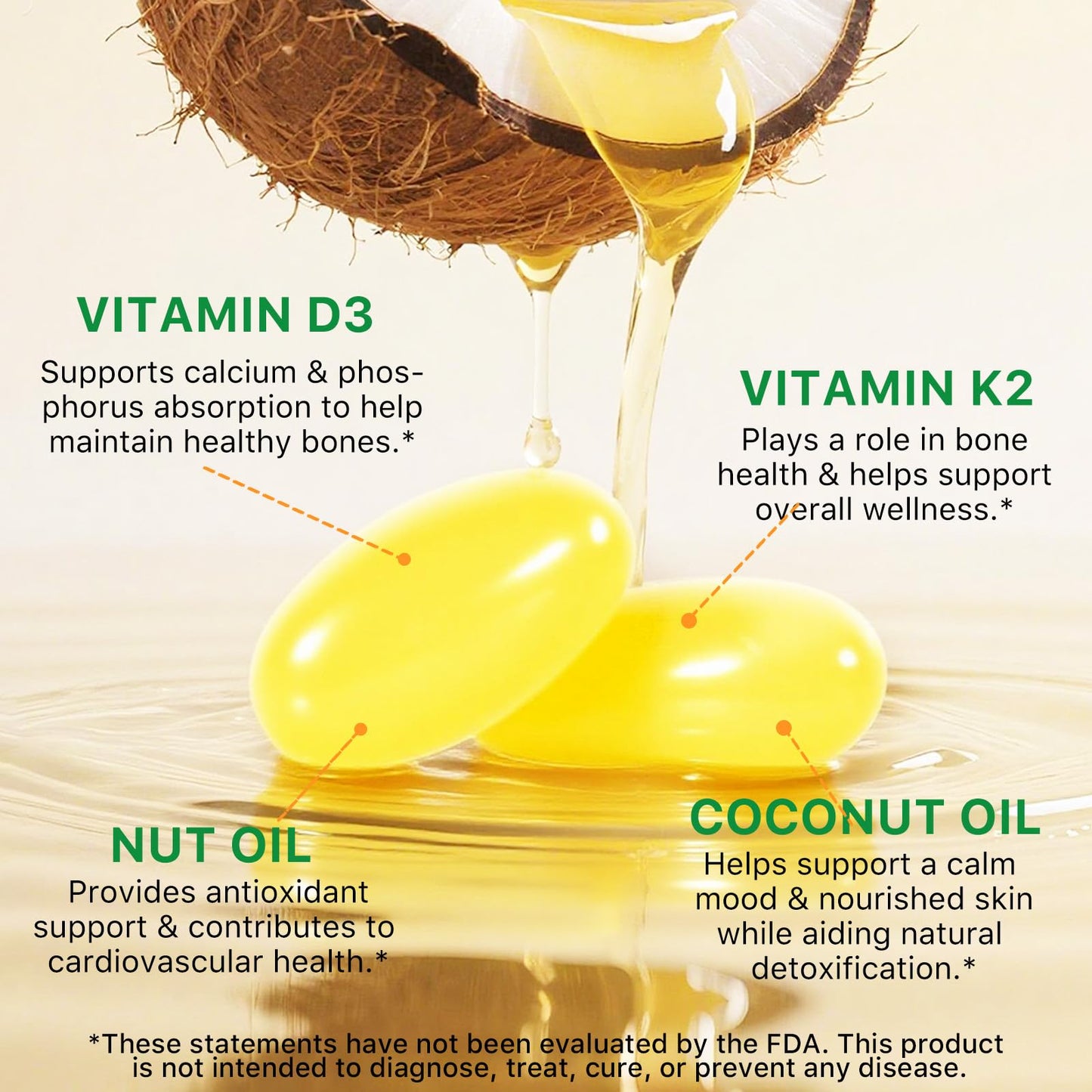 Lofuanna Vitamin D3 K2 Softgels, 120 Count