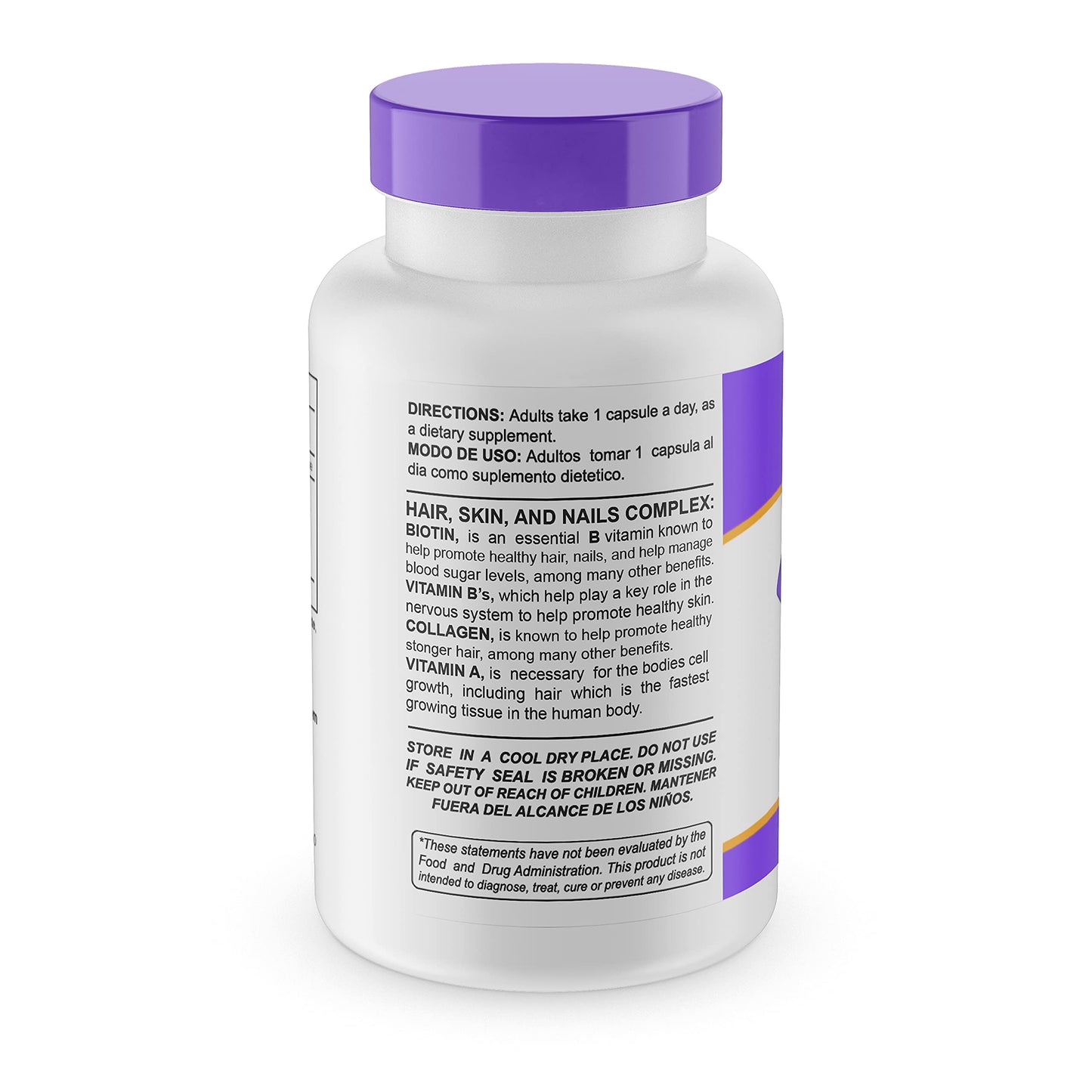 Sunshine Naturals Biotin Dietary Supplement Capsule, 90 Capsules