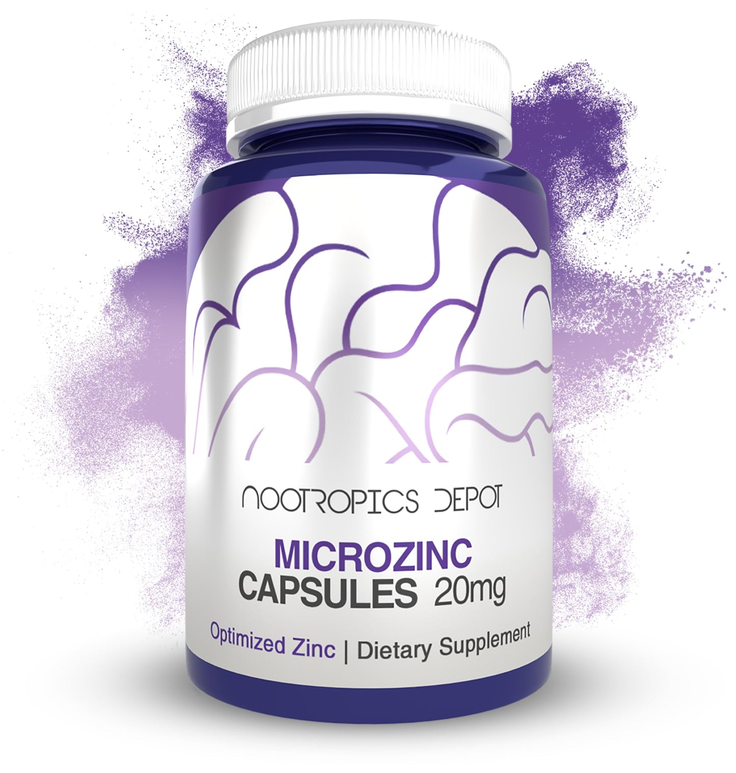 Nootropics Depot MicroZinc Capsules 20mg, Optimized Zinc Supplement, 90 Count