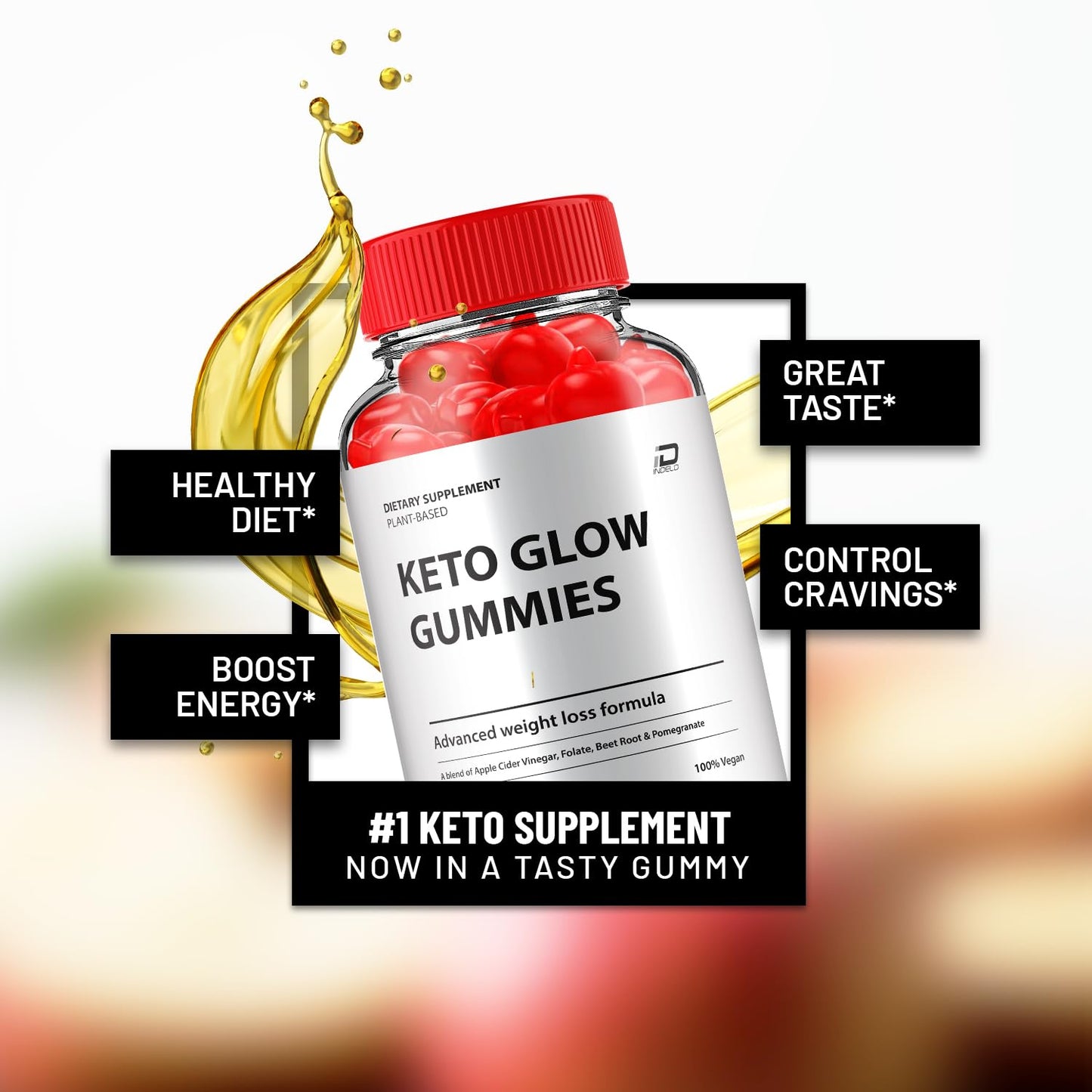 Indelo Keto Glow Gummies, 60 Gummies