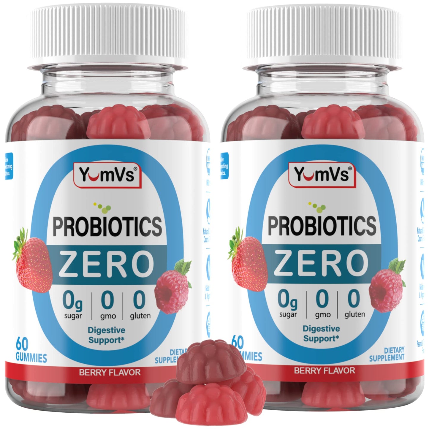 YUM-V'S Sugar Free Probiotic Gummies 120 Gummies