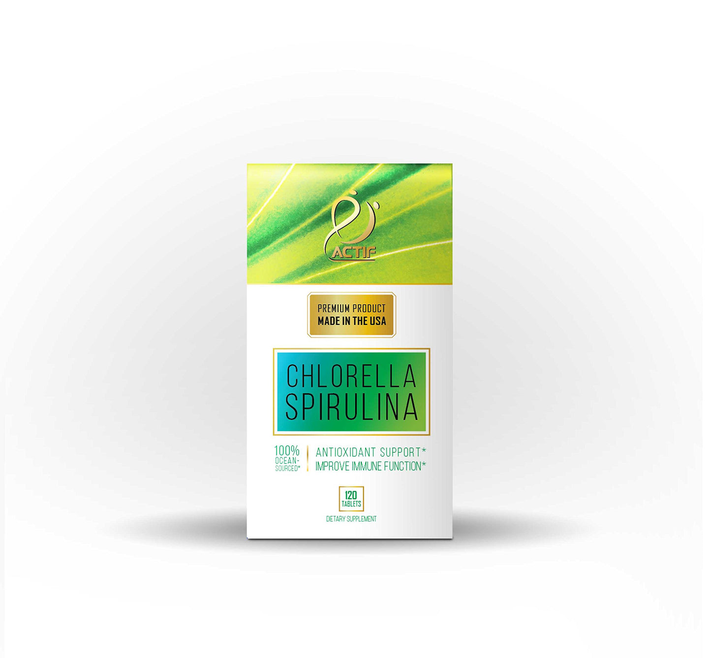 ACTIF 100% Ocean Cleaned Organic Chlorella and Spirulina Tablets 120