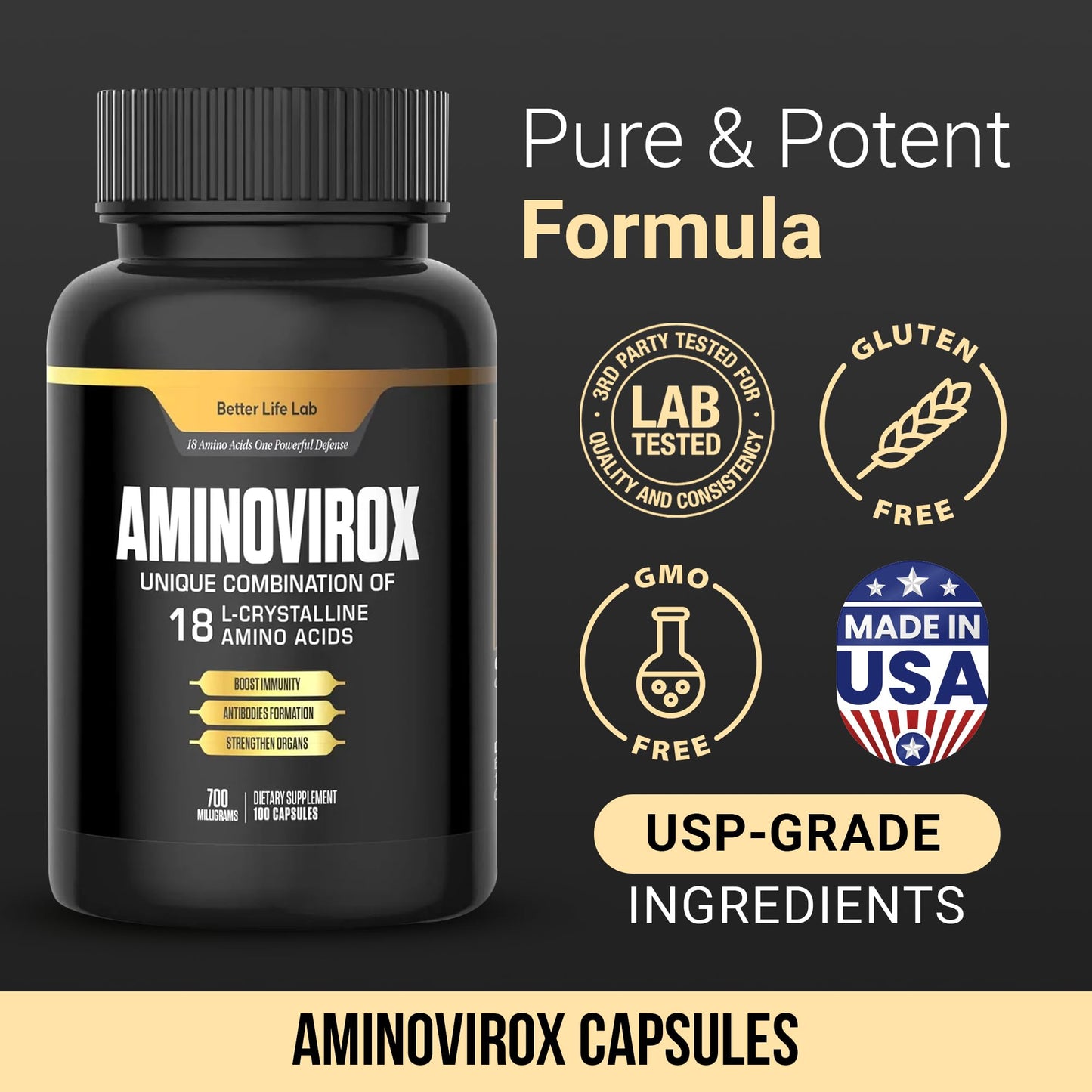 BETTER LIFE LAB Aminovirox Capsule, 100 Capsules