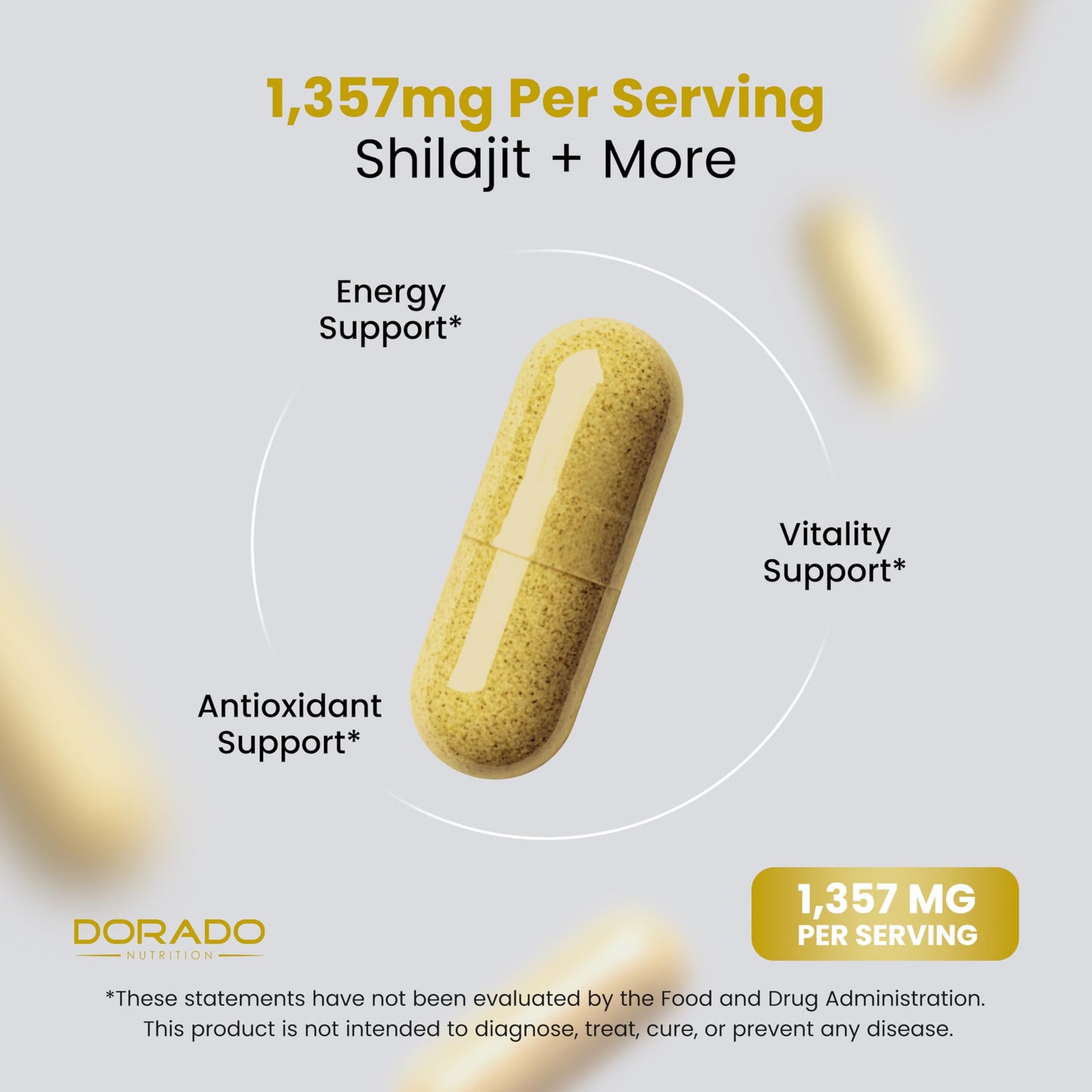 DORADO NUTRITION Shilajit Supplement for Men & Women Capsule 60 Count