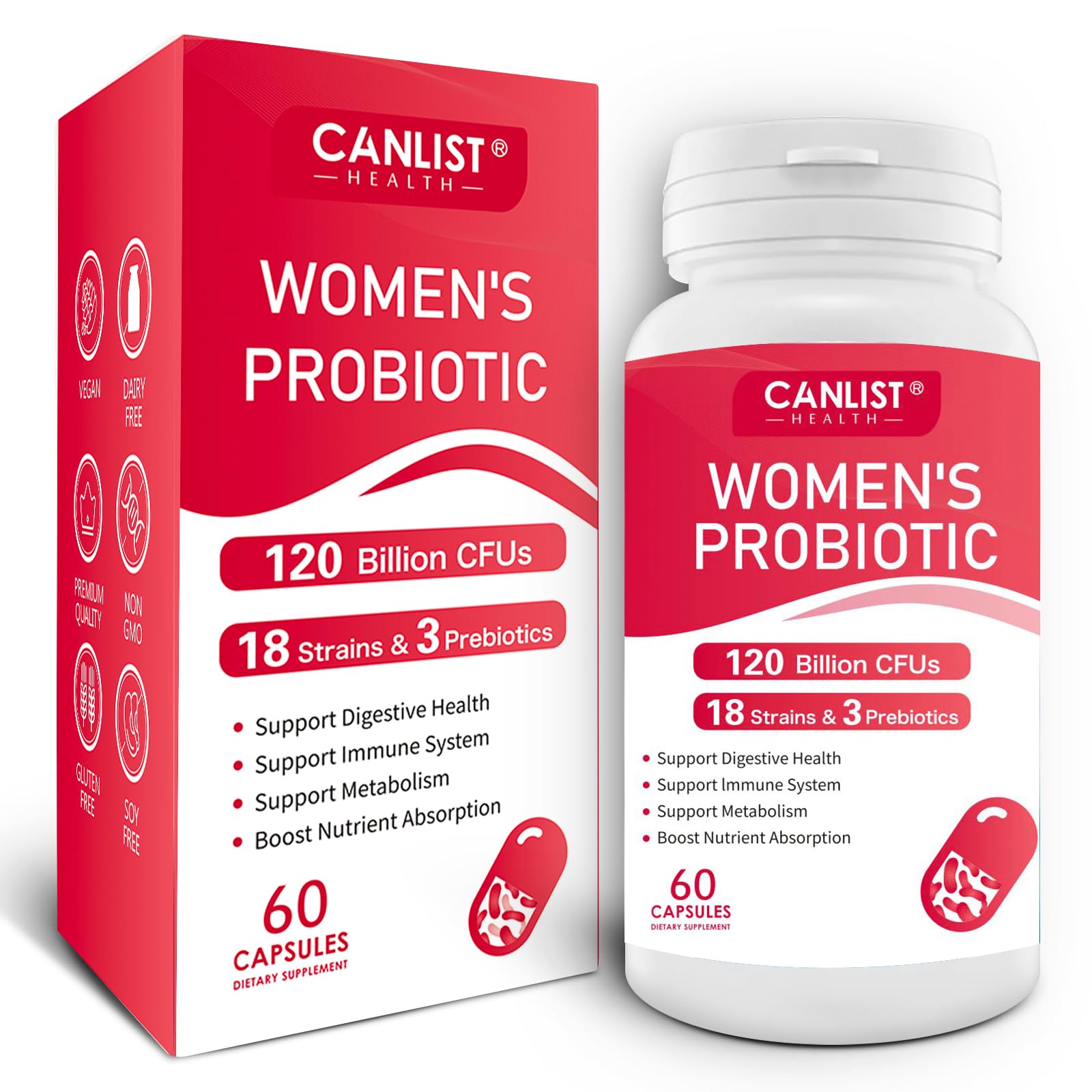 CANLIST Women's Probiotics 60 Capsules