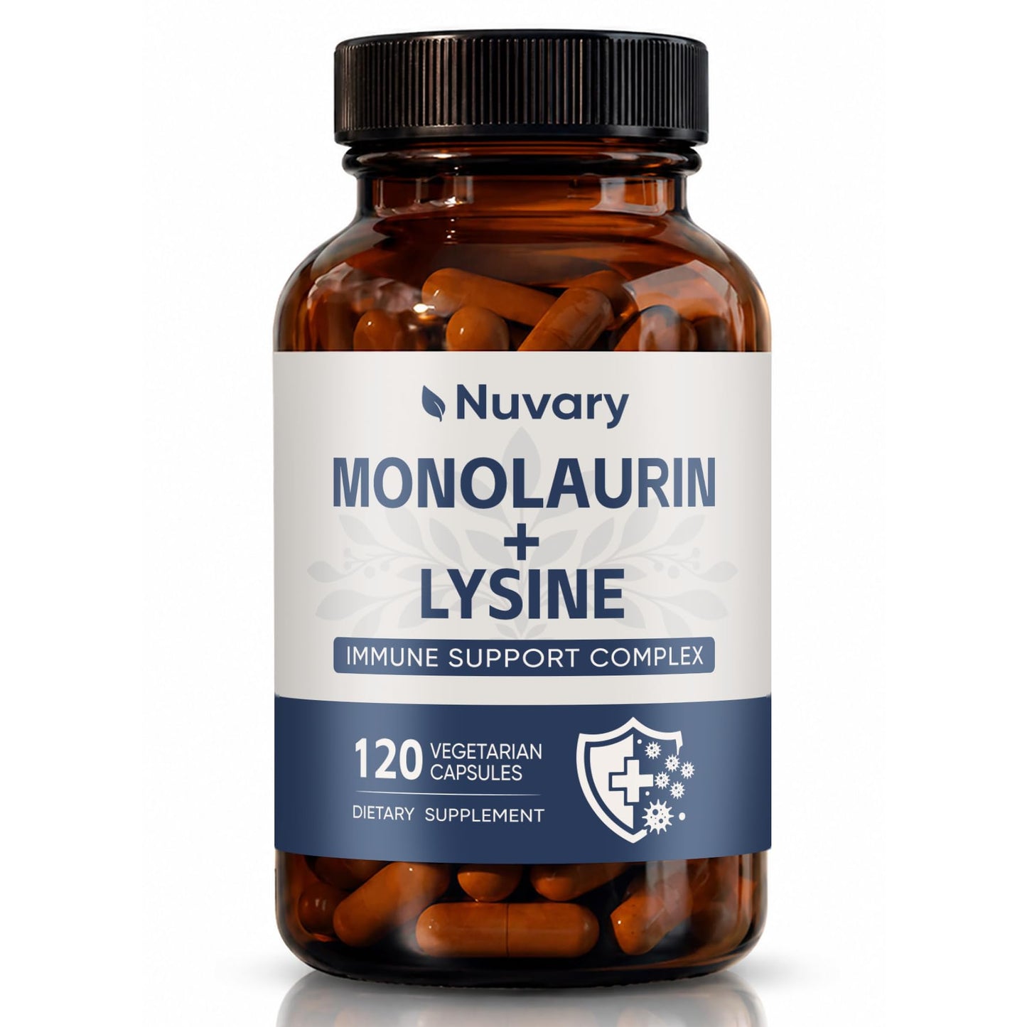 Nuvary Monolaurin Lysine Capsules, 120 Capsules