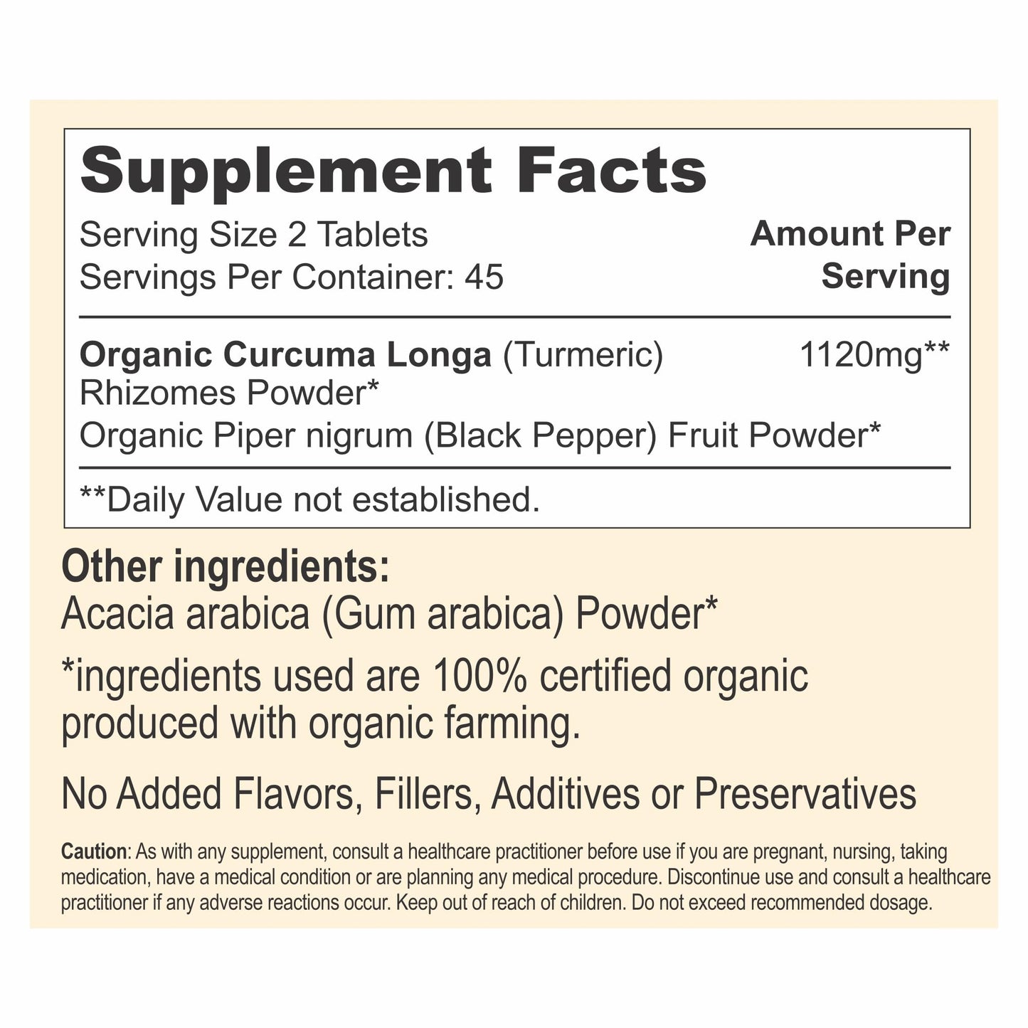 PureAyurbliss Organic Turmeric Tablets with Black Pepper 90 Tablets