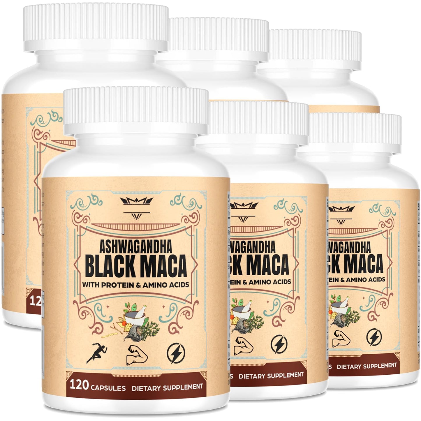 QIVERNAMY Maca Root for Women & Men with Ashwagandha & Black Maca Libido Booster, Fast Acting, 720 Capsules
