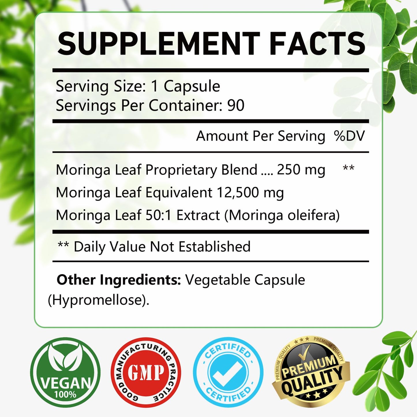 OMOGS Moringa Capsules Capsule, 1 Count