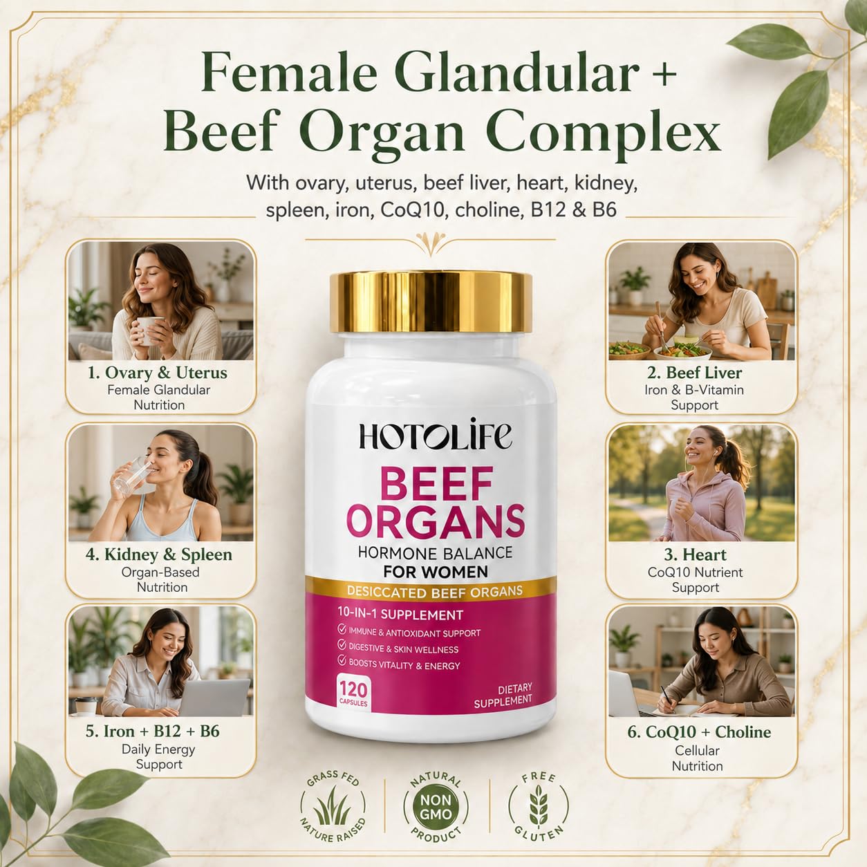 Hotolife Beef Liver Capsules, 120 Capsules